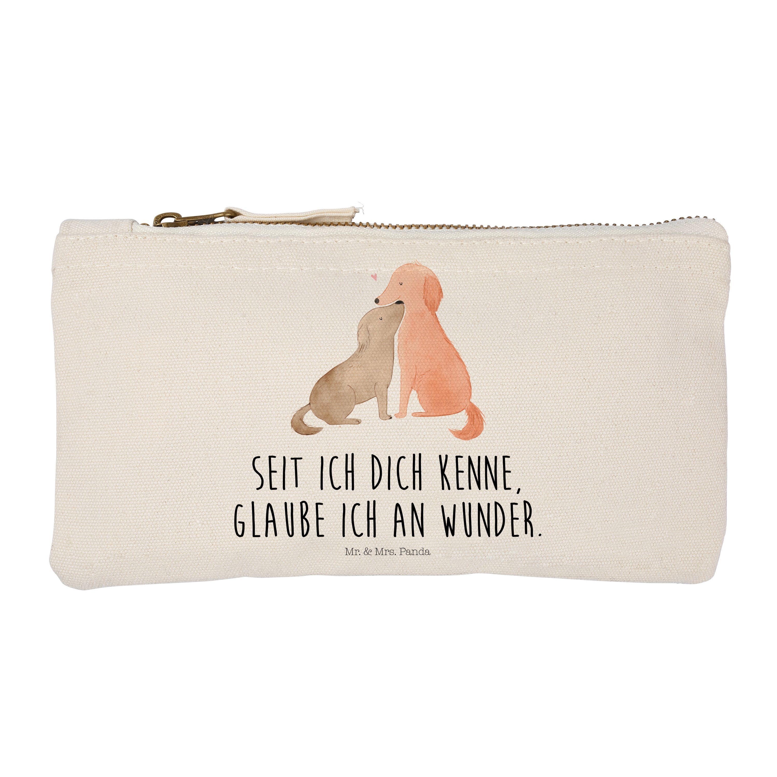 Mr. & Mrs. Panda Kosmetiktasche Hunde Liebe - Weiß - Geschenk, Kosmetikbeutel, Vertrauen, Vierbeiner, (1-tlg)