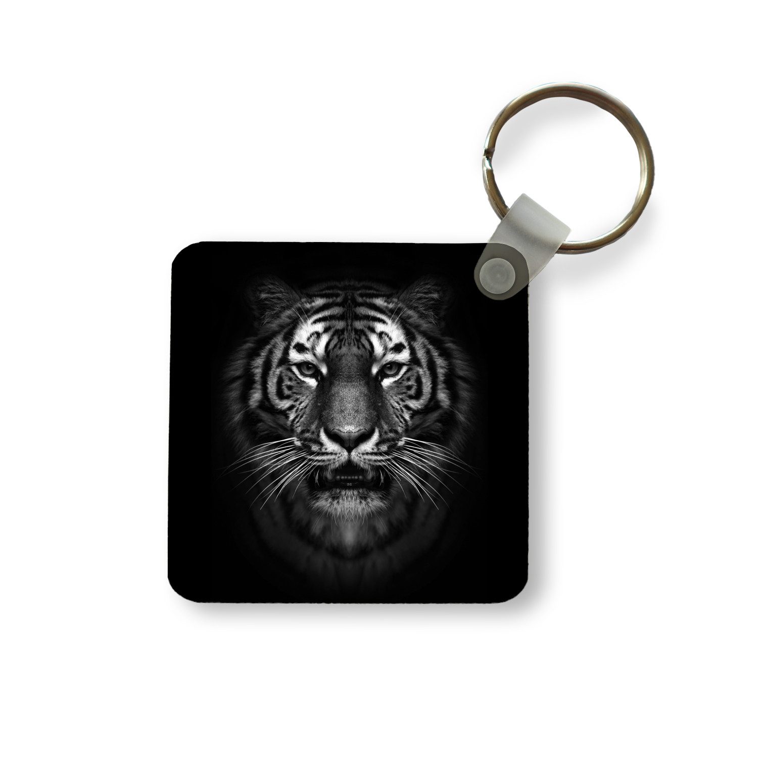 Schlüsselanhänger Tiger - Tiere - Schwarz - Weiß - Porträt - Wild