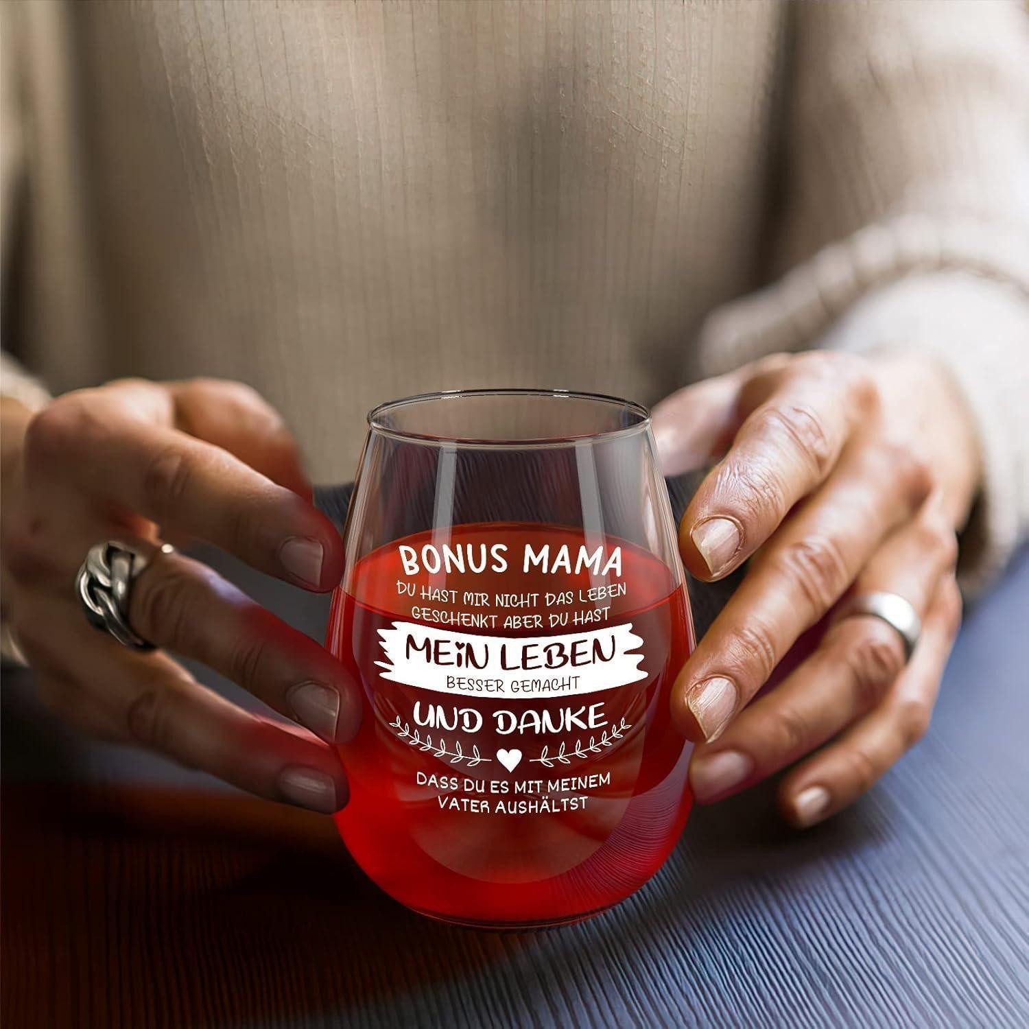 LuxusKollektion Gläser-Set Weihnachtsgeschenke Papa Mama: Rotweinglas und Bierglas Set 17oz