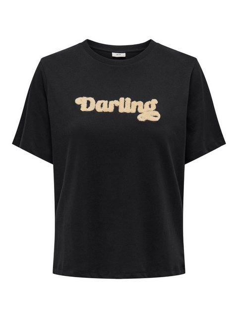 JACQUELINE de YONG T-Shirt Legeres Schriftzug in Bouclé-Optik (1-tlg) JDYFE günstig online kaufen