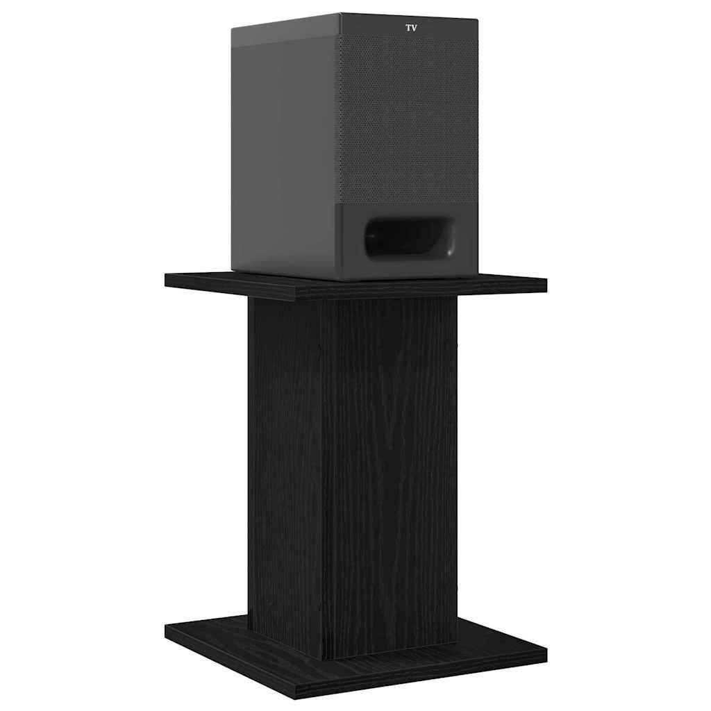vidaXL Lautsprecherständer Lautsprecherständer 2 pcs Schwarz Eichen-Optik 30 x 30 x 40 cm, (2-tlg)