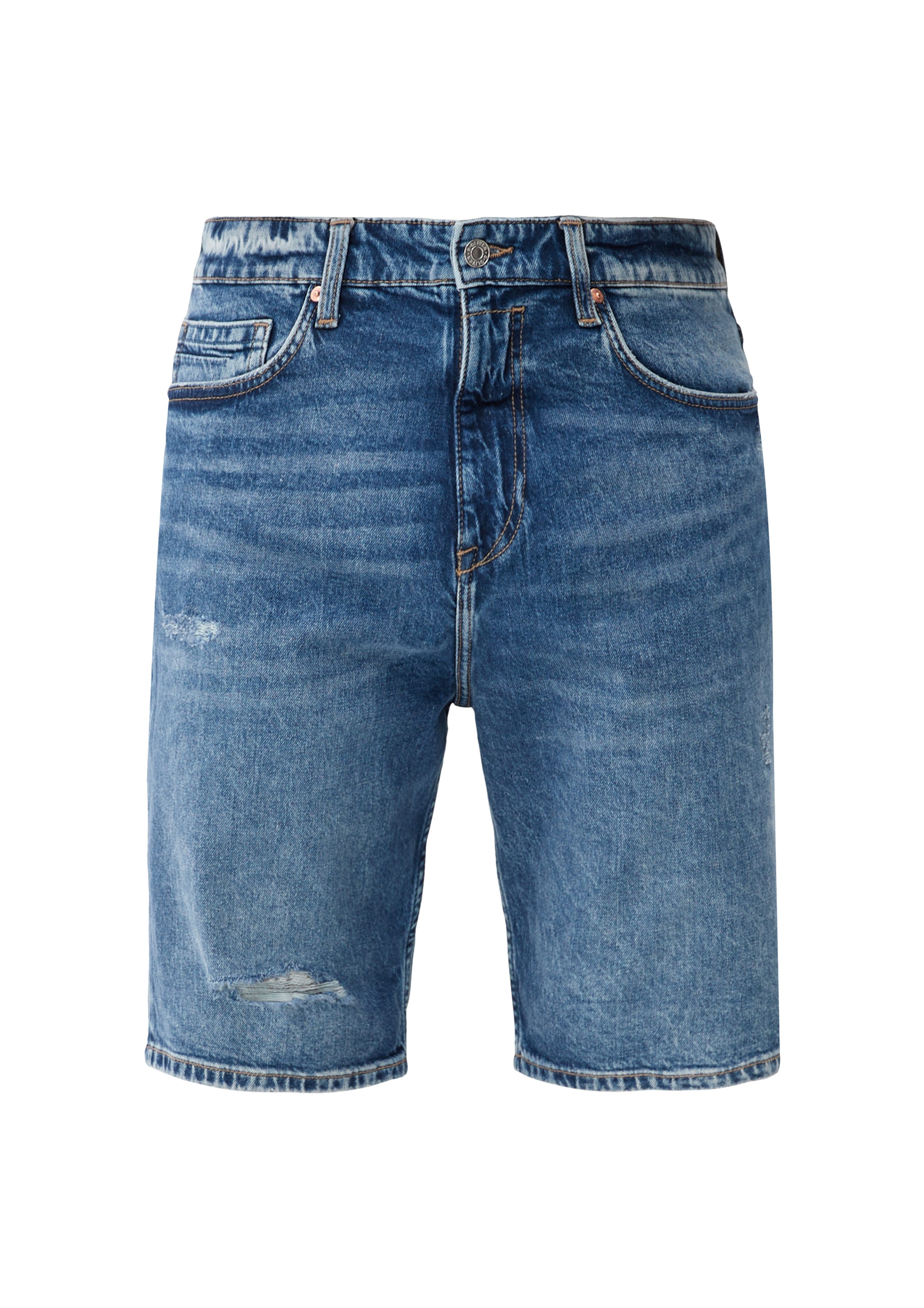 s.Oliver Jeansshorts Jeans-Shorts / Fit Mid Rise / Relaxed Waschung, Destroyes