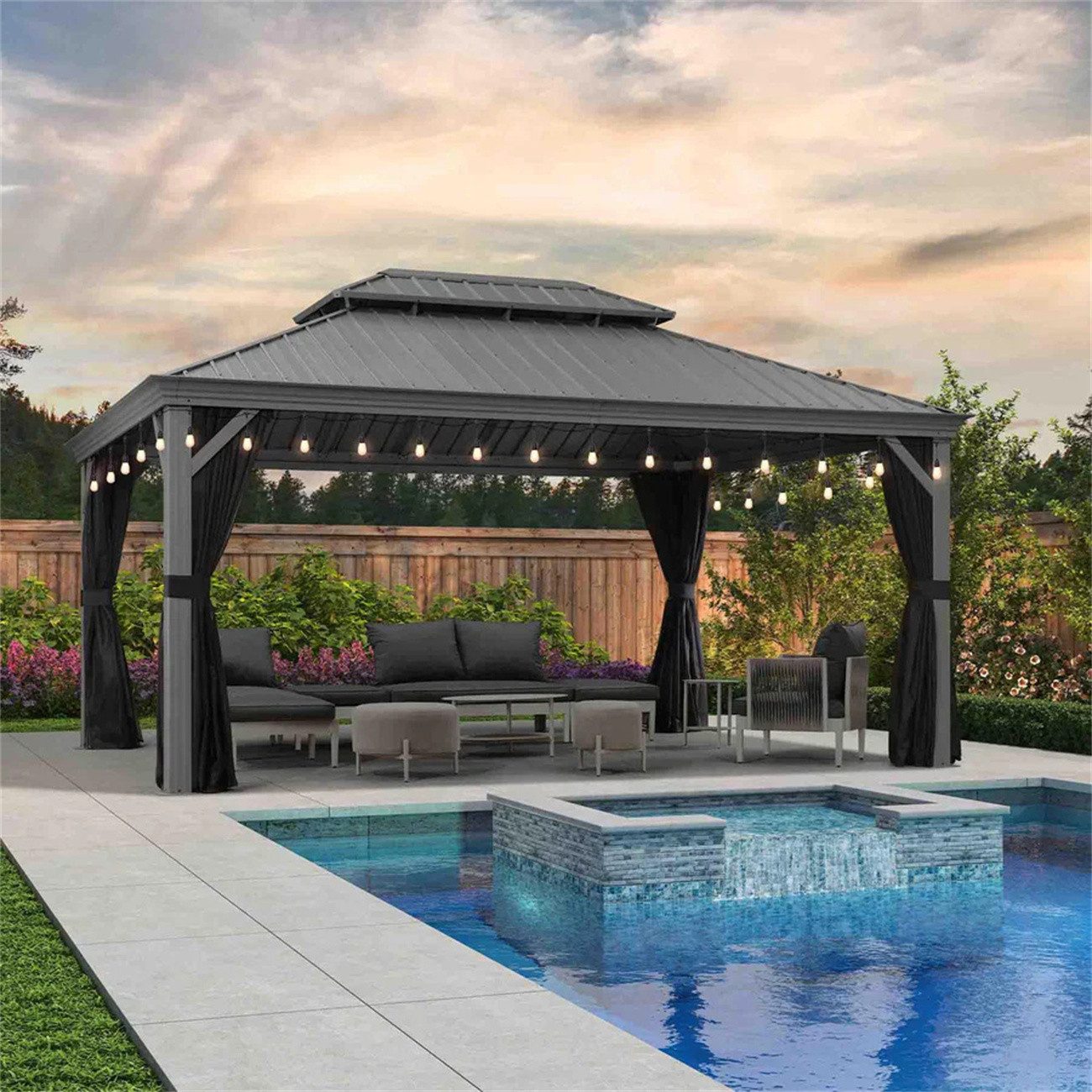 PURPLE LEAF Pavillon Hardtop Aluminium Gazebo günstig online kaufen