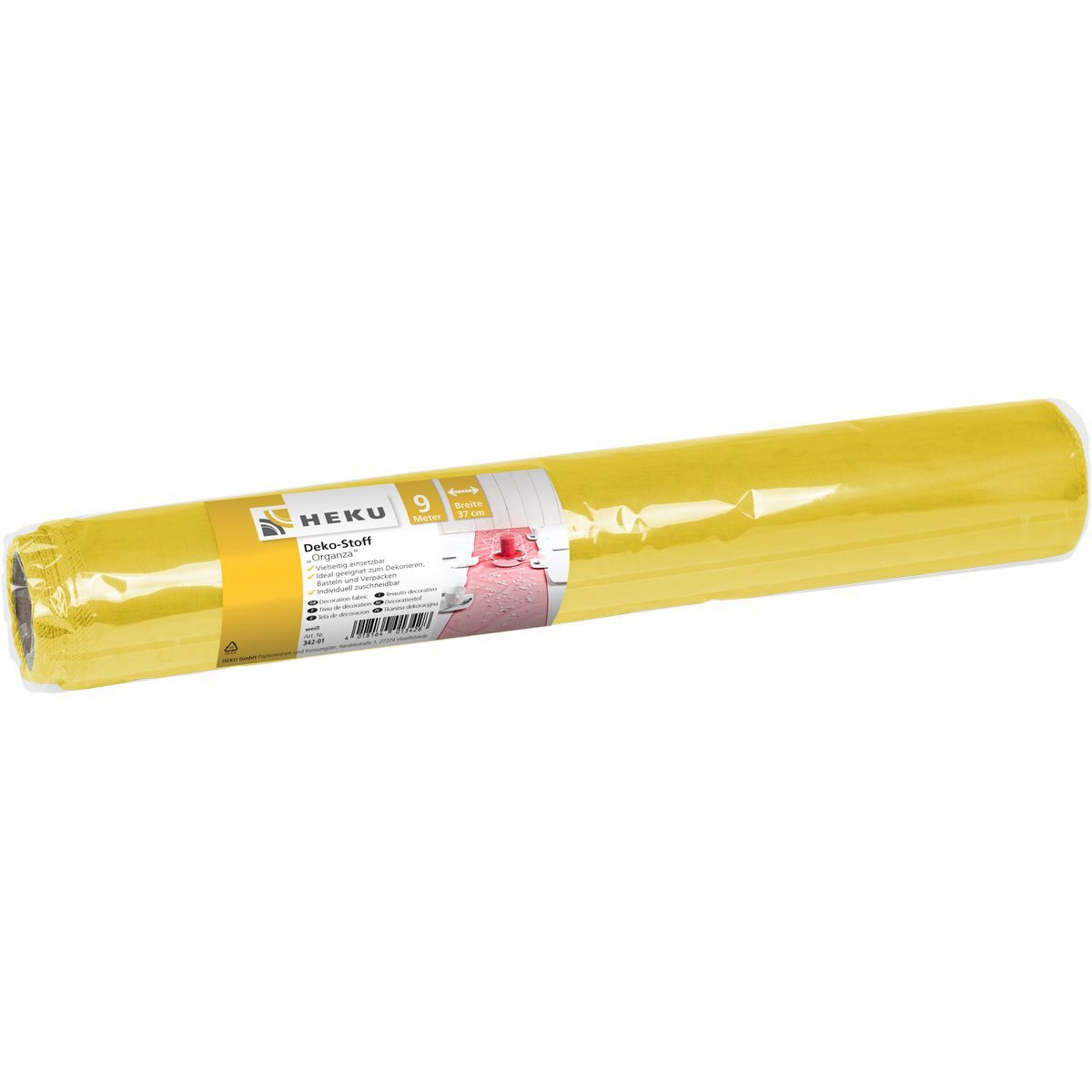 HEKU Stoff Deko Stoff Organza auf Rolle gelb 9mx37cm