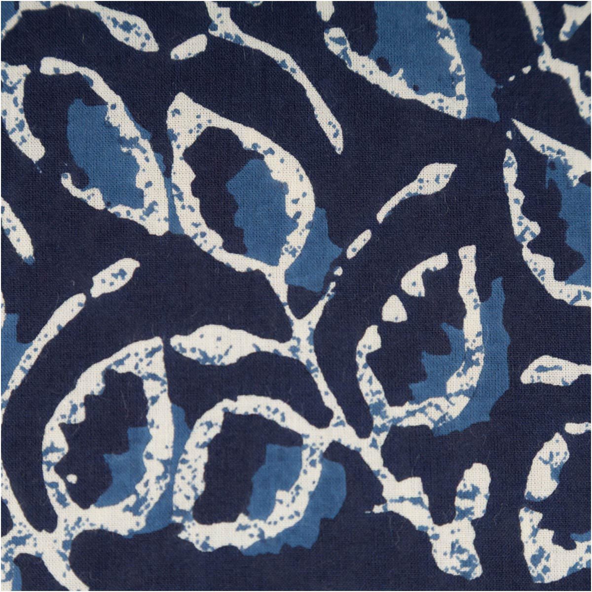 SCHÖNER LEBEN. Stoff Baumwollstoff Meterware Voile Blätter blau 145cm, allergikergeeignet