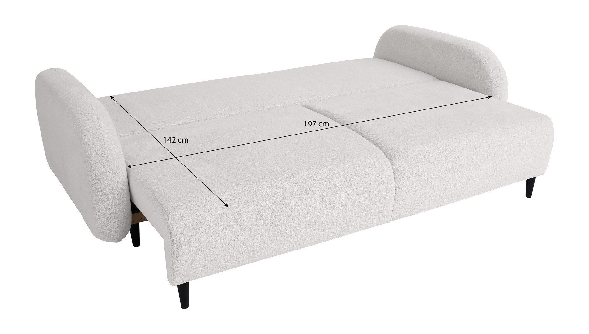 Beautysofa Schlafsofa 3-Sitzer OPTIMO, mit Schlaffunktion