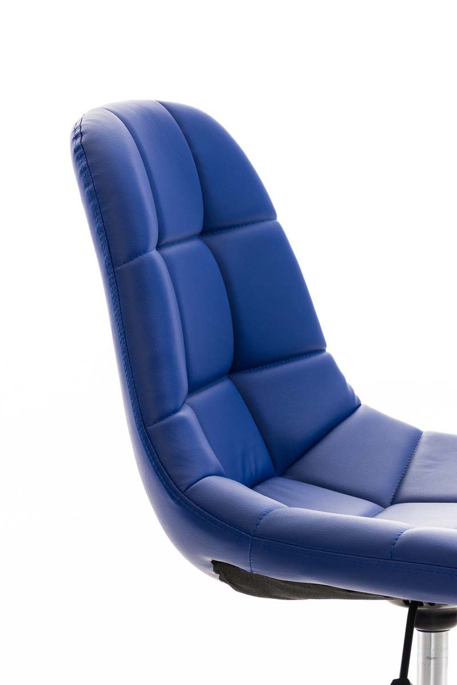 TPFLiving Bürostuhl Emily mit und Sitzfläche: Konferenzstuhl), - - blau bequemer (Schreibtischstuhl, drehbar Rückenlehne chrom Metall 360° Gestell: höhenverstellbar Kunstleder Chefsessel, Drehstuhl