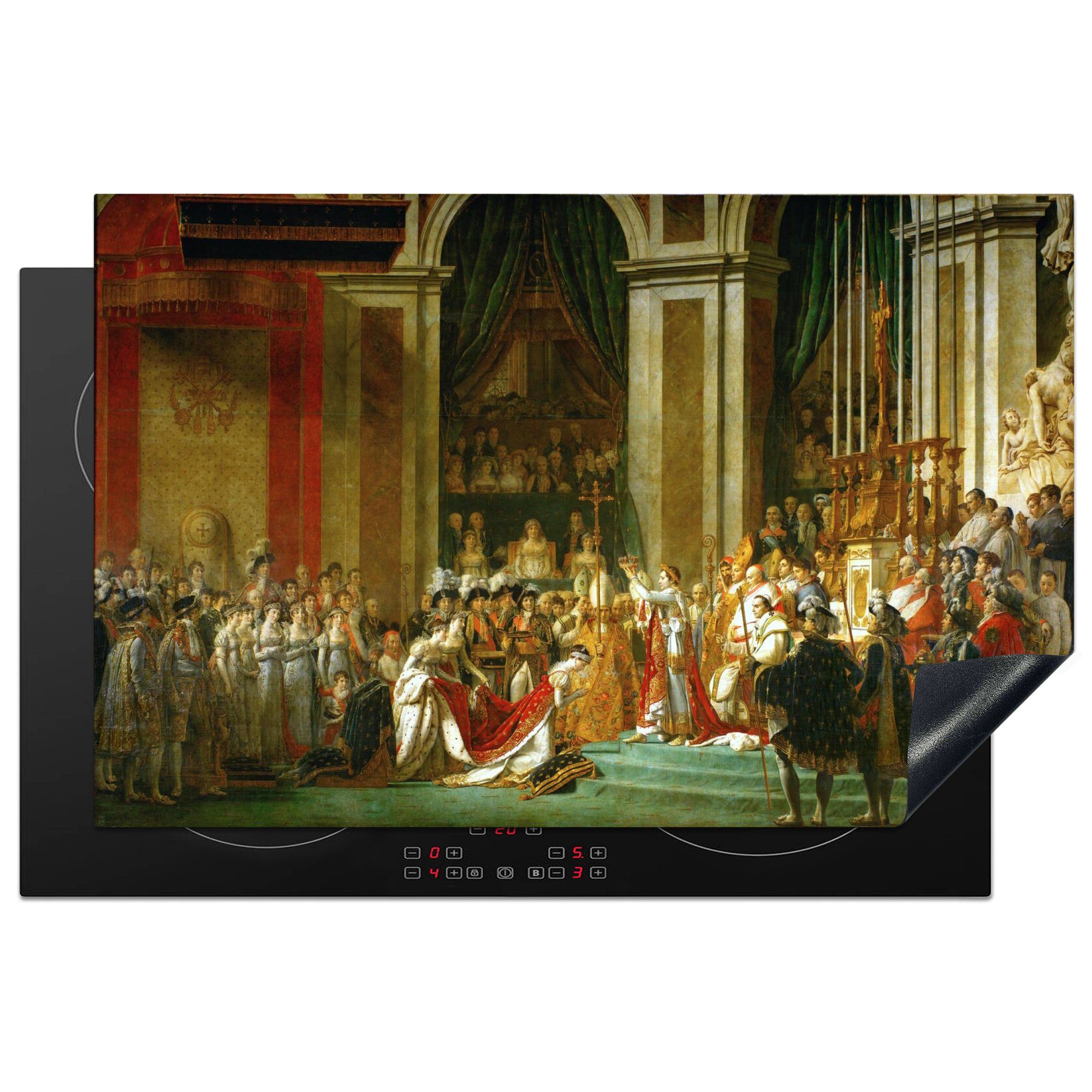 MuchoWow Herdblende-/Abdeckplatte Die Krönung von Napoleon - Gemälde von Jacques-Louis David, Vinyl, (1 tlg), 81x52 cm, Induktionskochfeld Schutz für die küche, Ceranfeldabdeckung