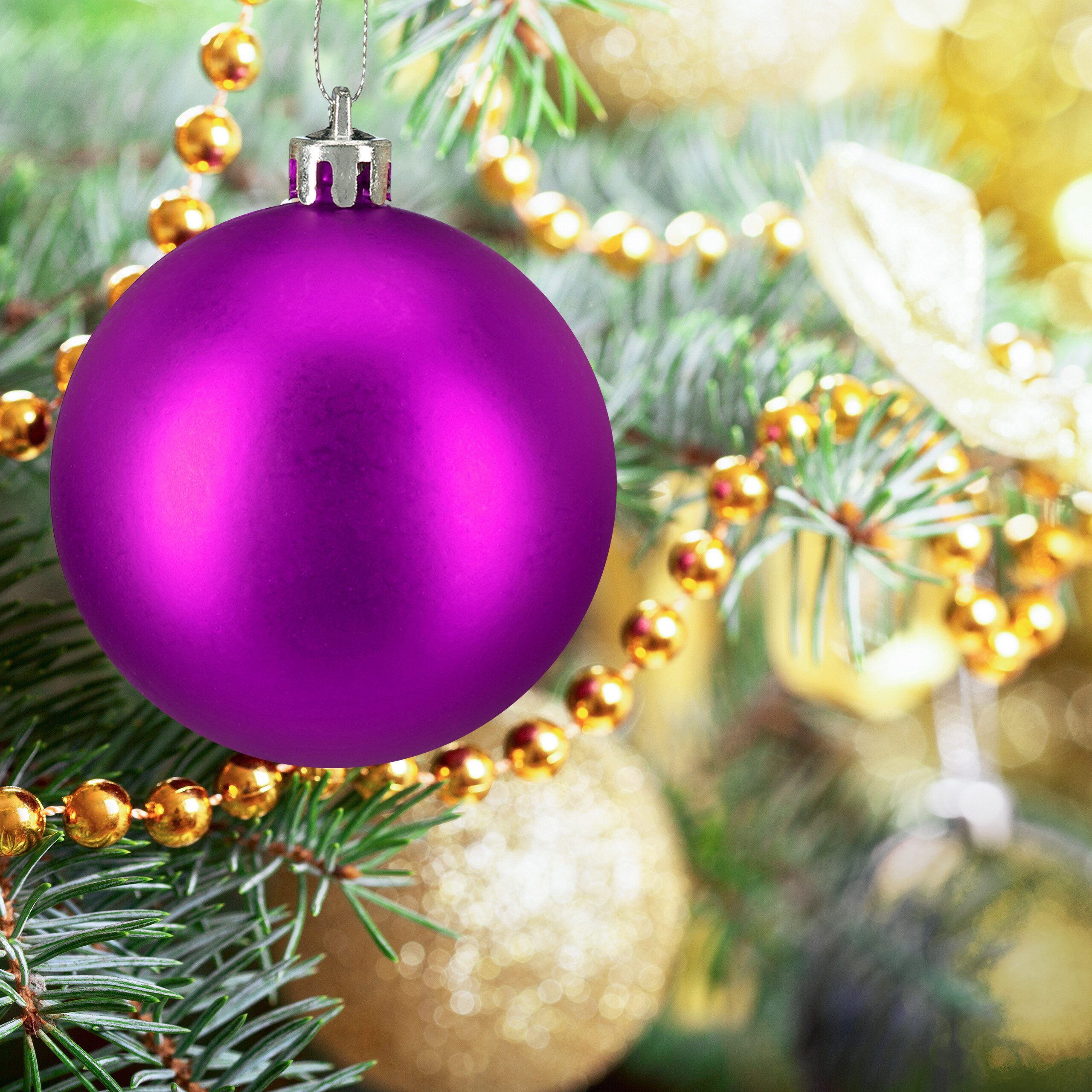 relaxdays Weihnachtsbaumkugel Weihnachtskugeln im 100er Set (100 St), Pink