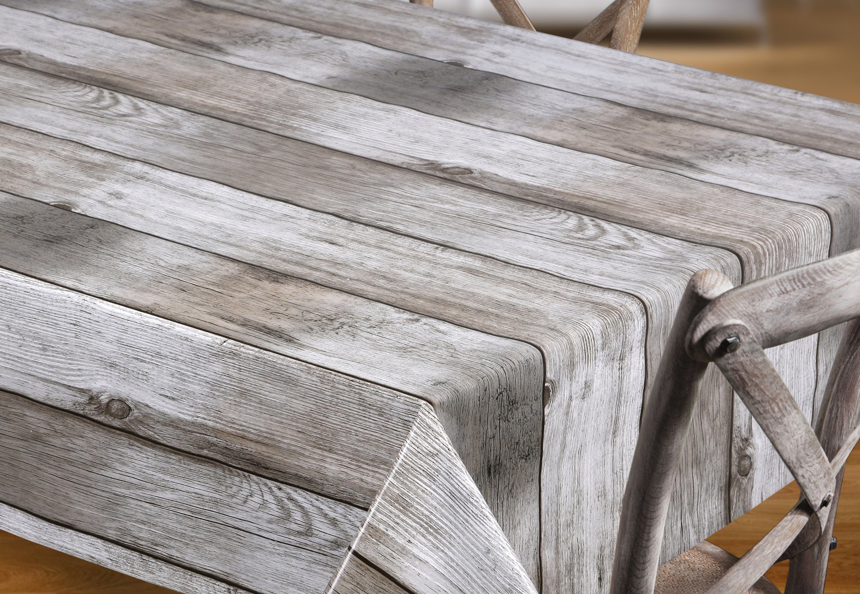 Beautex Tischdecke Wachstuchtischdecke glatt Holz beige abwischbar Garten T günstig online kaufen