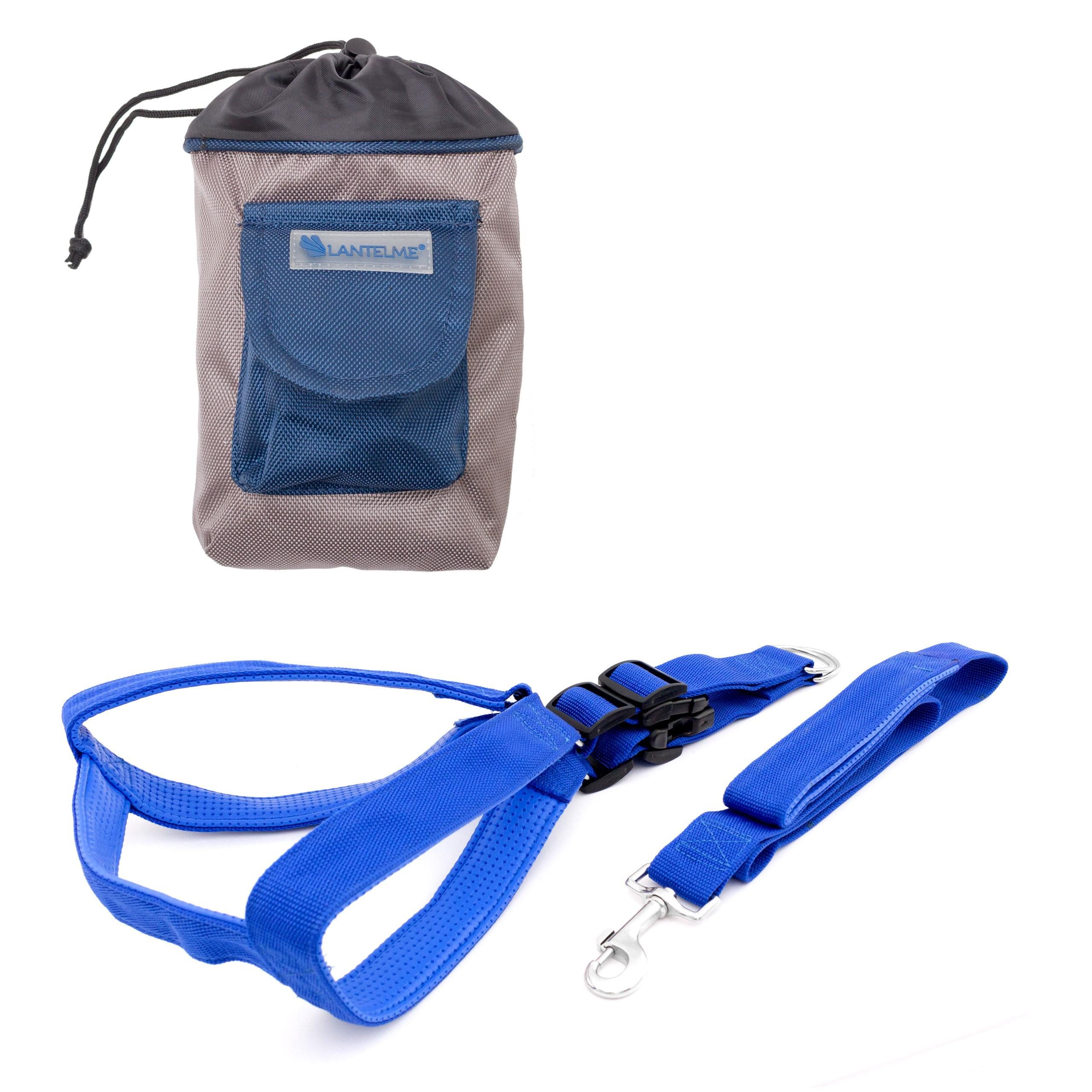 Hunde-Geschirr Set für große Hunde Brustgeschirr Hundeleine Leckerlitasche Set Nylon