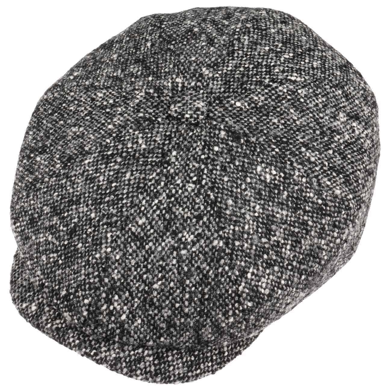 Stetson Flat Cap (1-St) Wollcap Schirm schwarz mit
