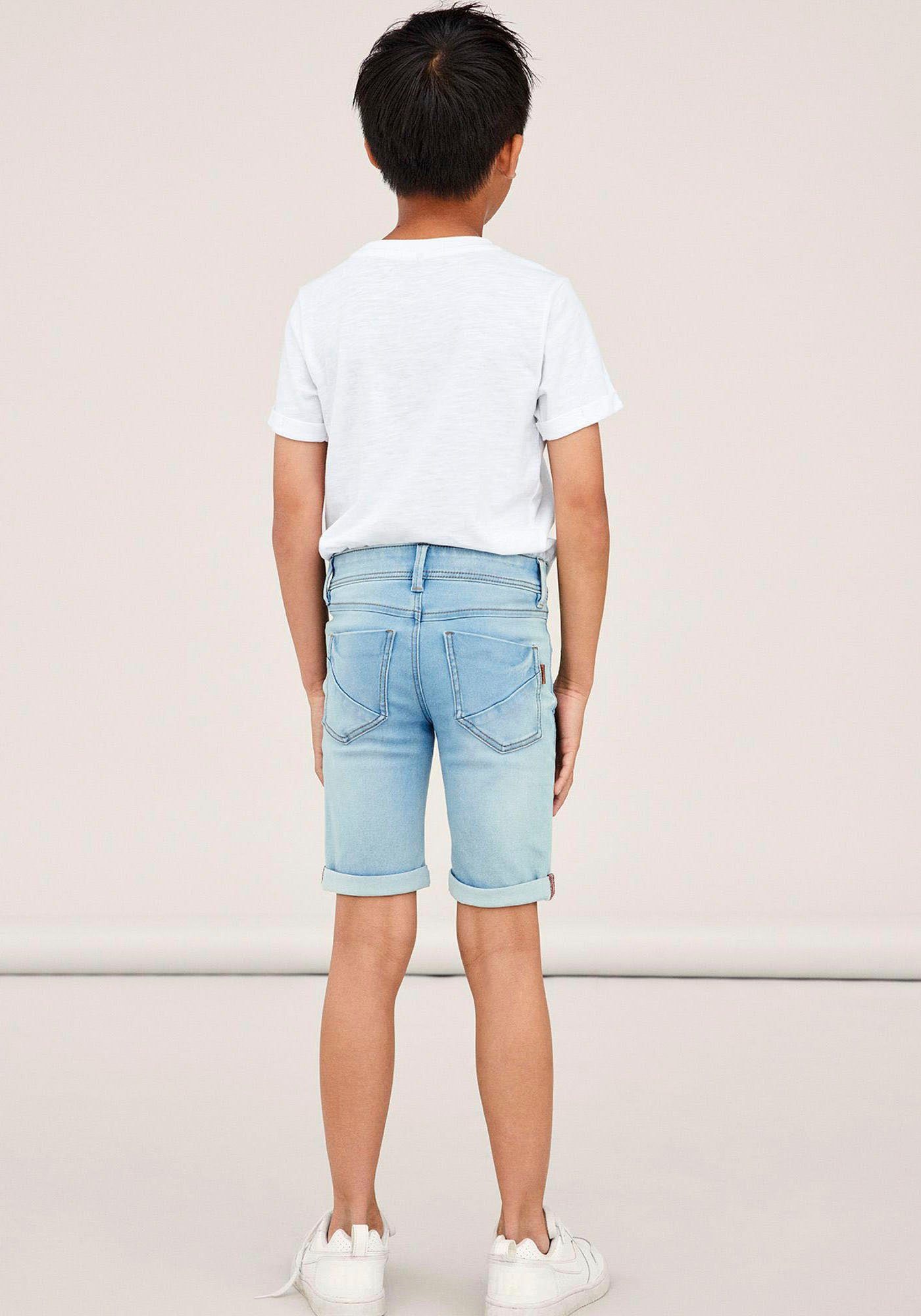 Name It Jeansshorts NKMSILAS SLIM DNM L SHORT Baumwollmischung, Stretch, Umschlagsaum