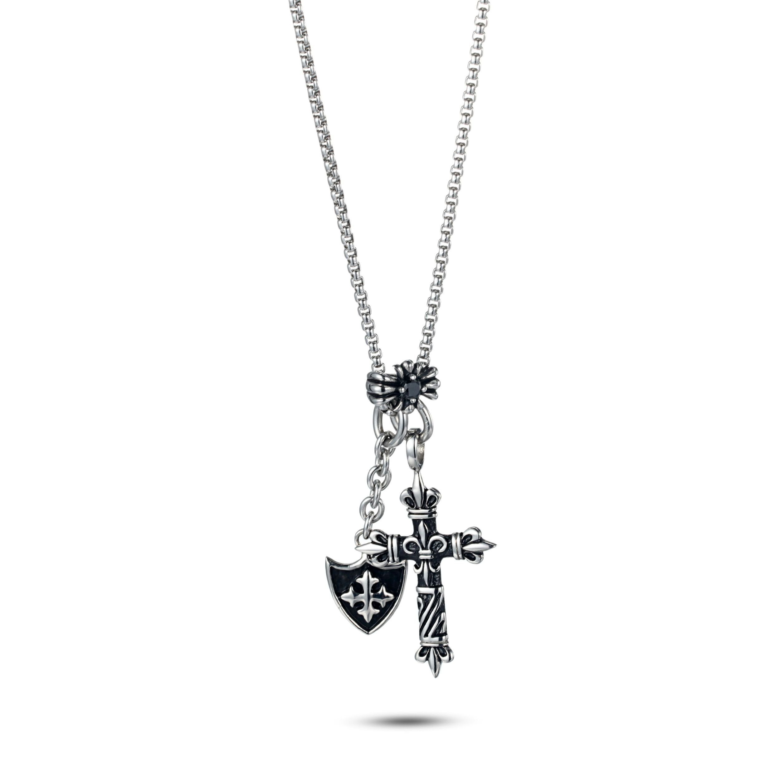 Kette mit Anhänger Shield & Cross Anhänger mit Venezia Kette "Urban Rocks"