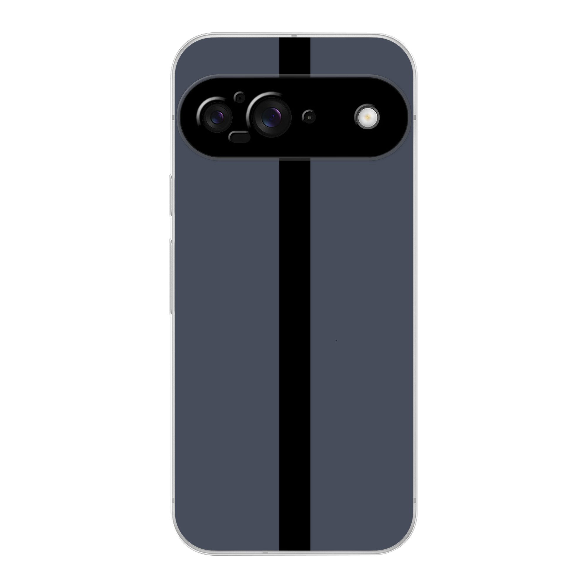 MuchoWow Handyhülle für Google Pixel 9 Blau - Schwarz - Gestreift - Minimalistisch, Handy Case, Silikon, Bumper Case Dünn