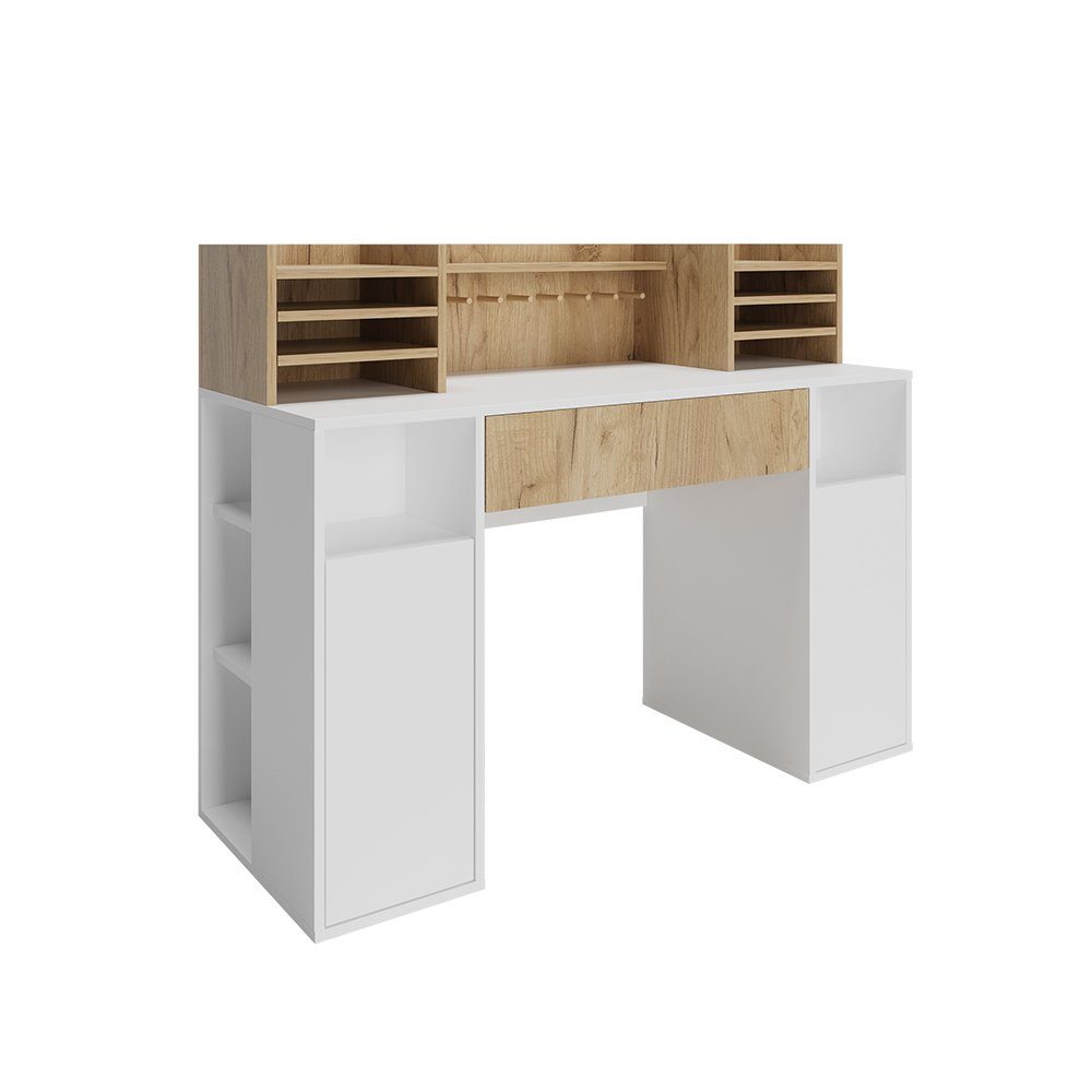Vicco Schreibtisch Basteltisch XL Weiß/Sonoma weiß-sonoma | weiß-sonoma