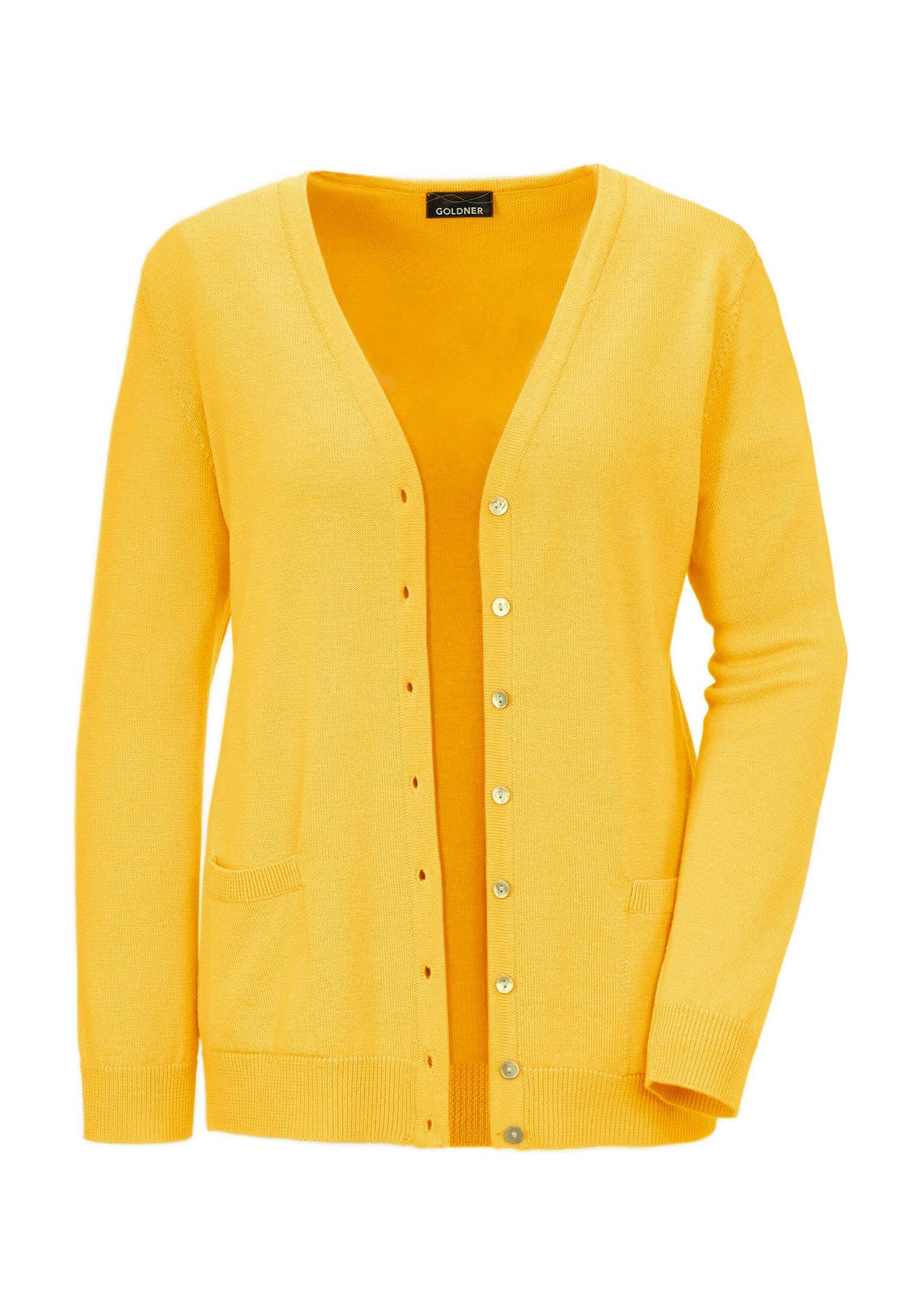 Strickjacke Uni Merino-Cardigan Langarm