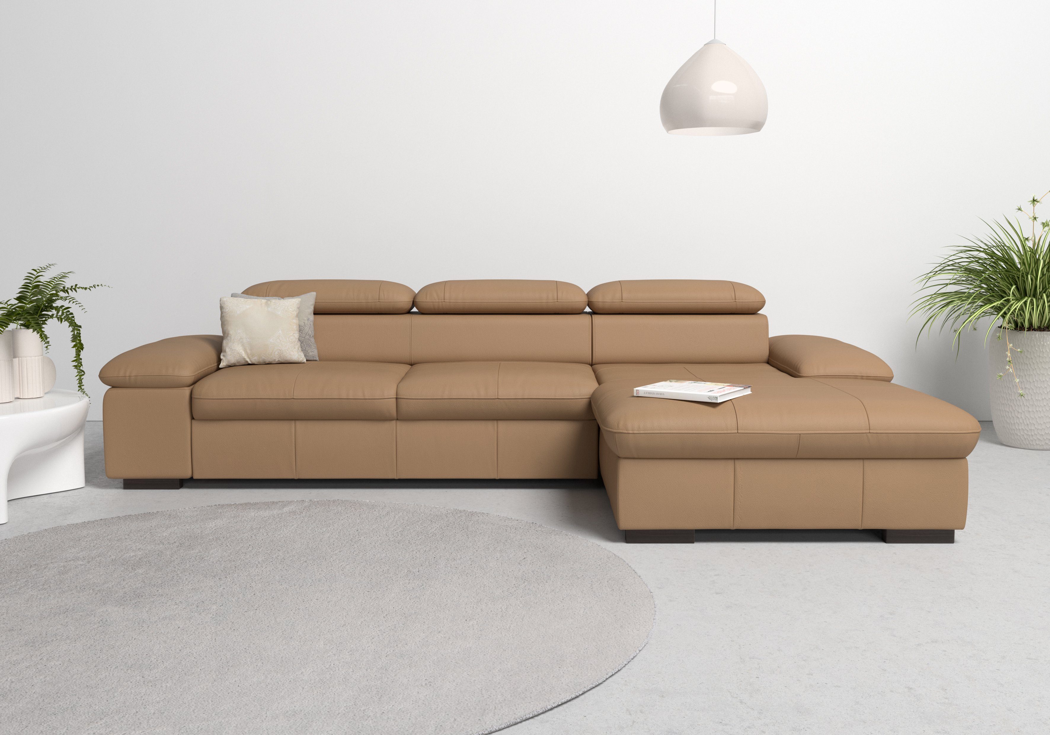 Home affaire Ecksofa "Alberto L-Form", mit Kopfteilverstellung, wahlweise m günstig online kaufen