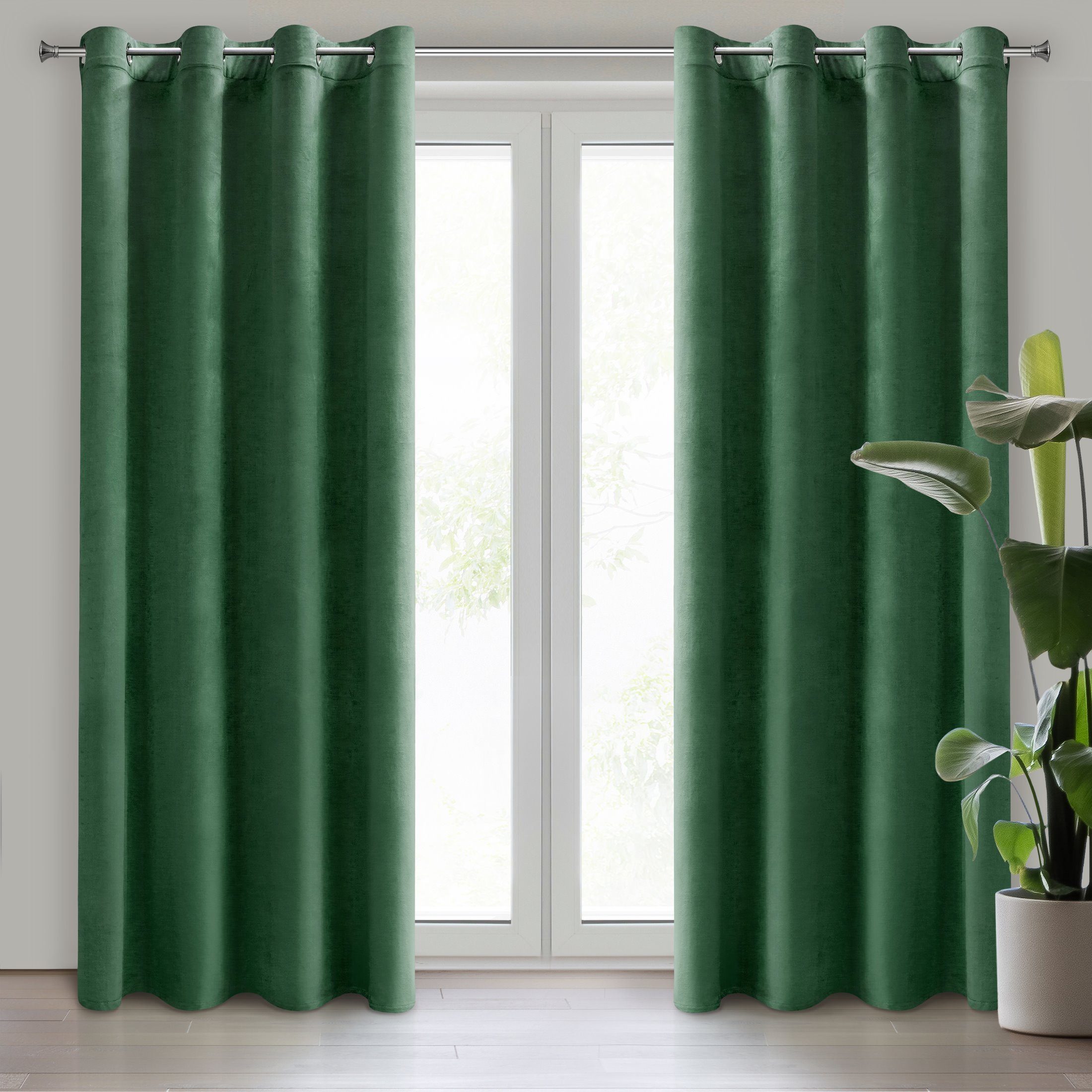 Eurofirany Vorhang Elegante Samtvorhänge 2er SET Ösen Blickdicht 140x250 cm günstig online kaufen