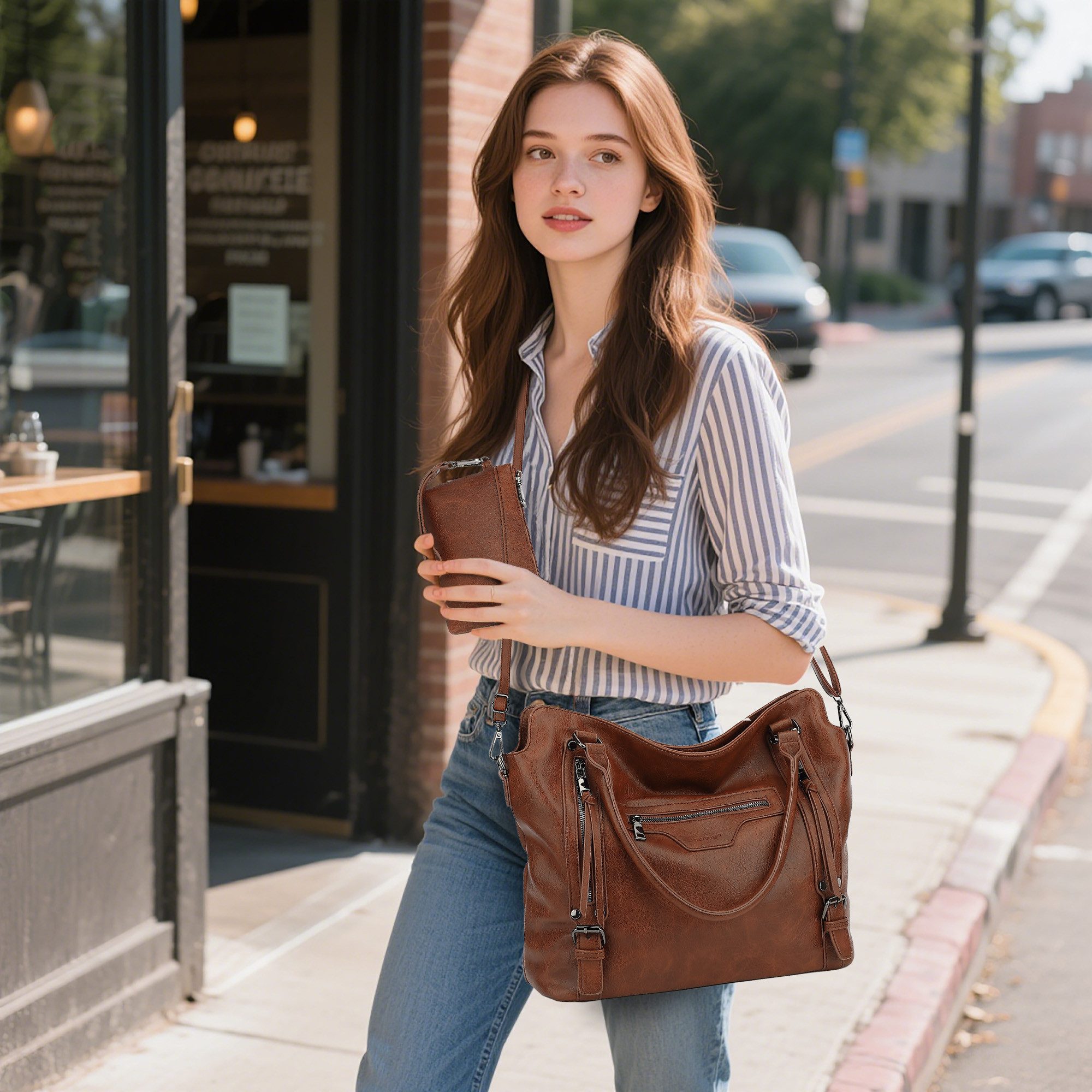 TAN.TOMI Handtasche Damen Shopper - Set Schultertasche Henkeltasche Umhänge günstig online kaufen