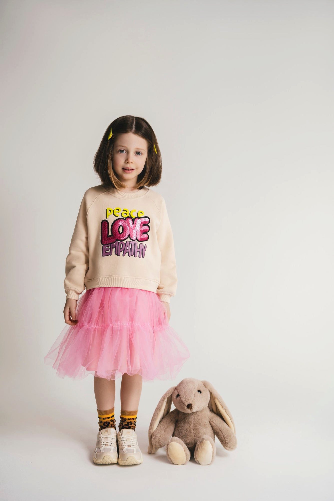 # SATURNDAY Tüllkleid Baumwoll/Tüll Statement Kleid Rosa Pailletten, Tüllrock, Festkleid