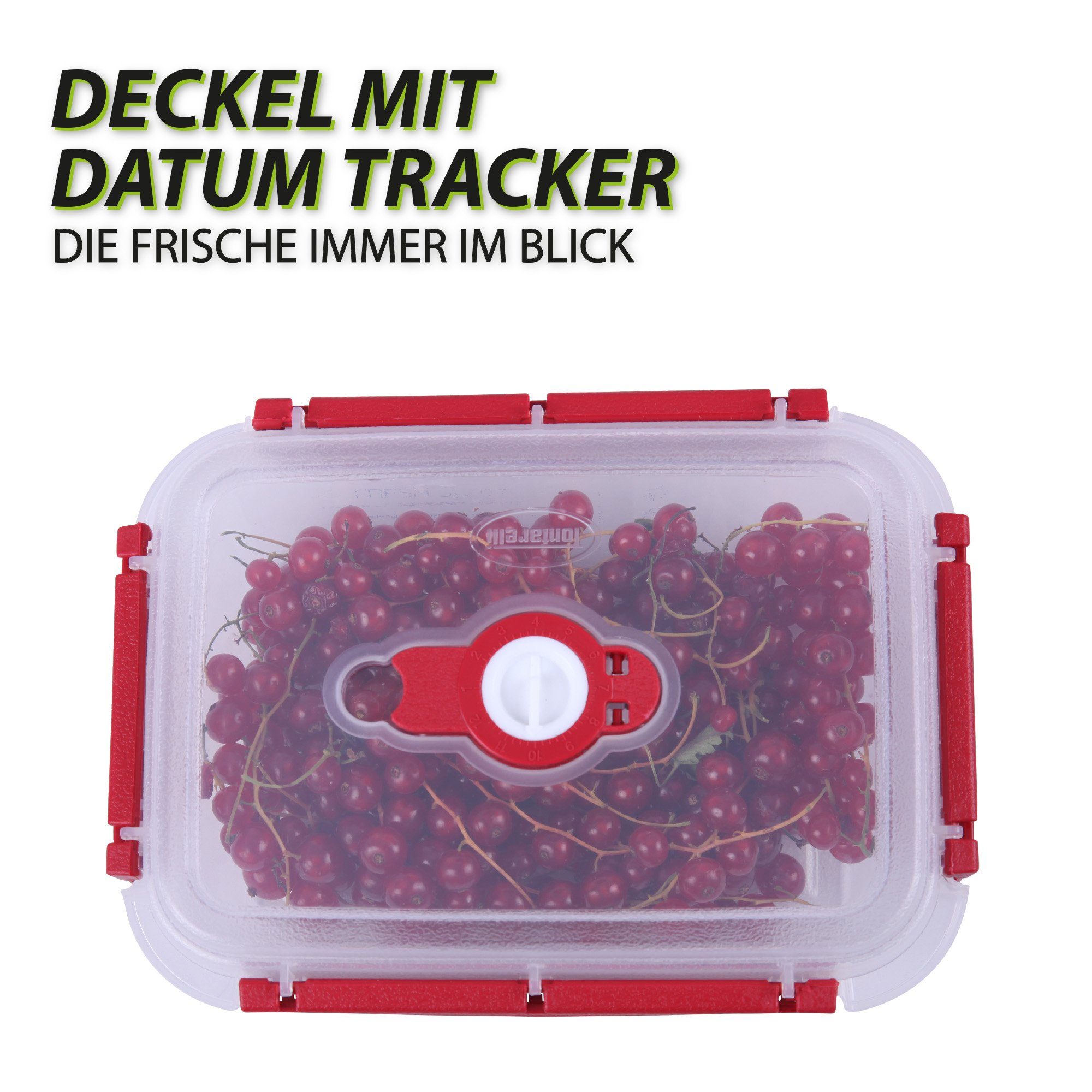 Vorratsdose Lunchbox Rot Frischhaltedose Lebensmittel Meal - Kunststoff, L, 0,9 Prep Tontarelli (1-tlg), luftdicht Aufbewahrungsbox für -