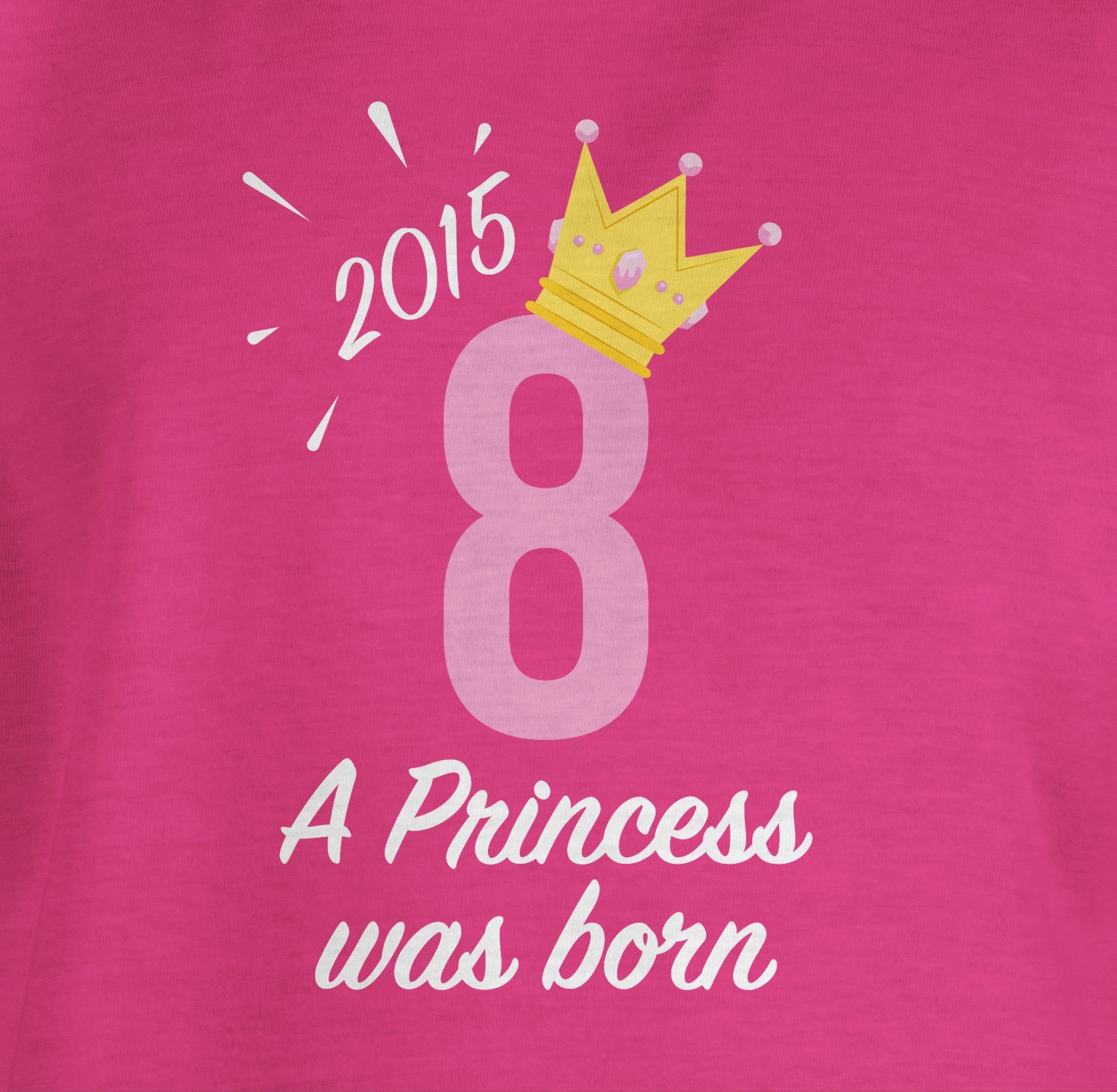 Princess Shirtracer Fuchsia 8. 2015 T-Shirt Achter Geburtstag 1 Mädchen