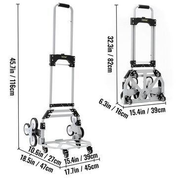 VEVOR Sackkarre Transportkarre 50-150kg Sackkarre Aluminiumlegierung Treppensackkarre
