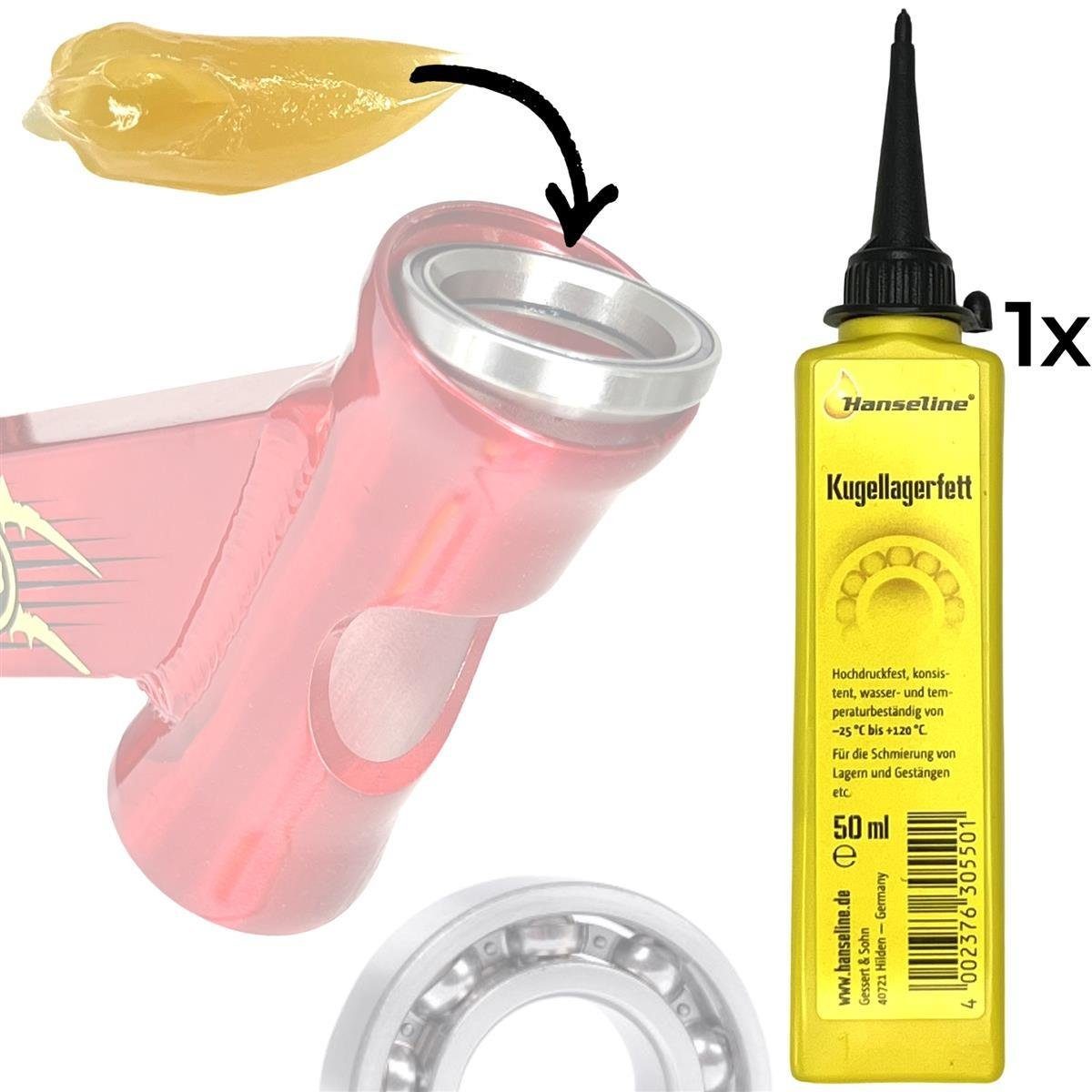 Hanseline Fahrrad-Montageständer Hanseline Fahrrad Stunt-Scooter Headset / Kugellager Fett 50ml