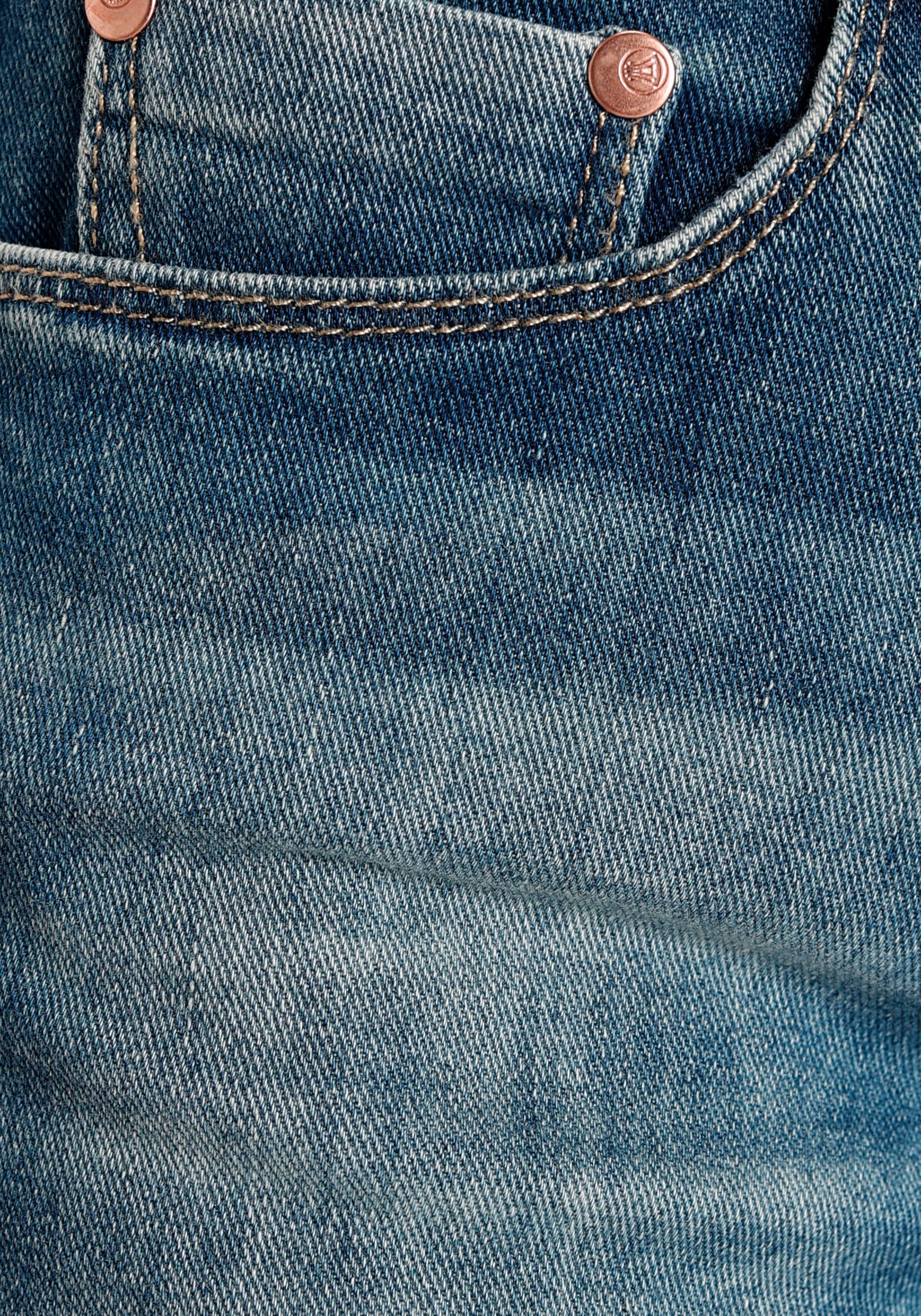 Herrlicher 7/8-Jeans Jeans Mit Super den Flared Cropped Oranic an G Seiten Schlitz