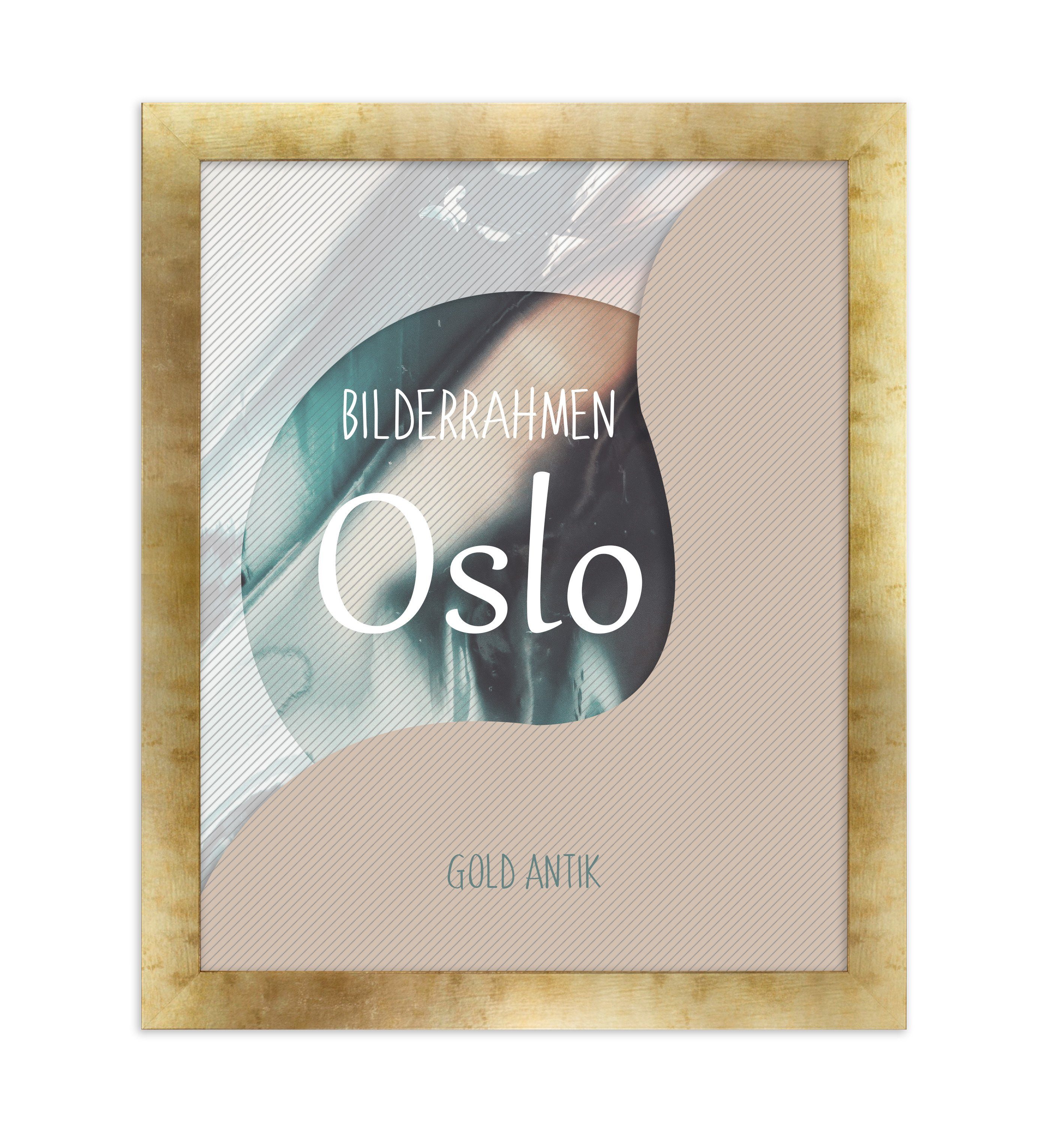 Einzelrahmen Bilderrahmen Oslo, (1 Stück), 80x80 cm, Gold Antik, MDF günstig online kaufen