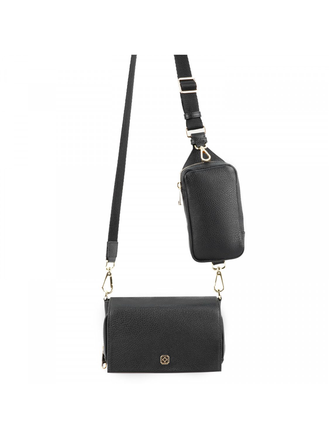 Desa Schultertasche Desa Damen-Umhängetasche aus Leder – Reißverschluss, Textilfutter