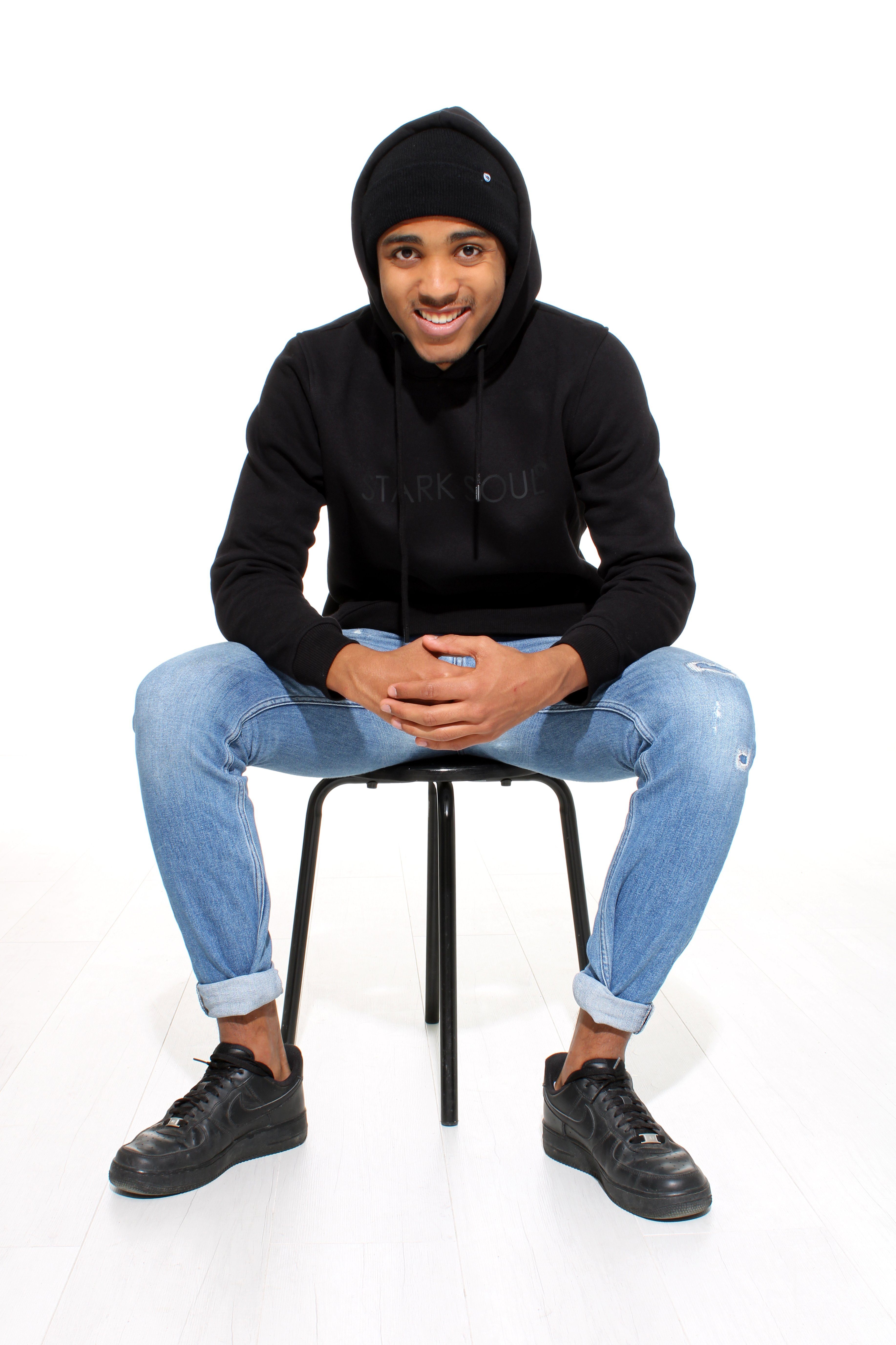 Stark Soul® Hoodie Hoodie mit Ton-in-Ton-Print - Kapuzenpullover - innen an günstig online kaufen