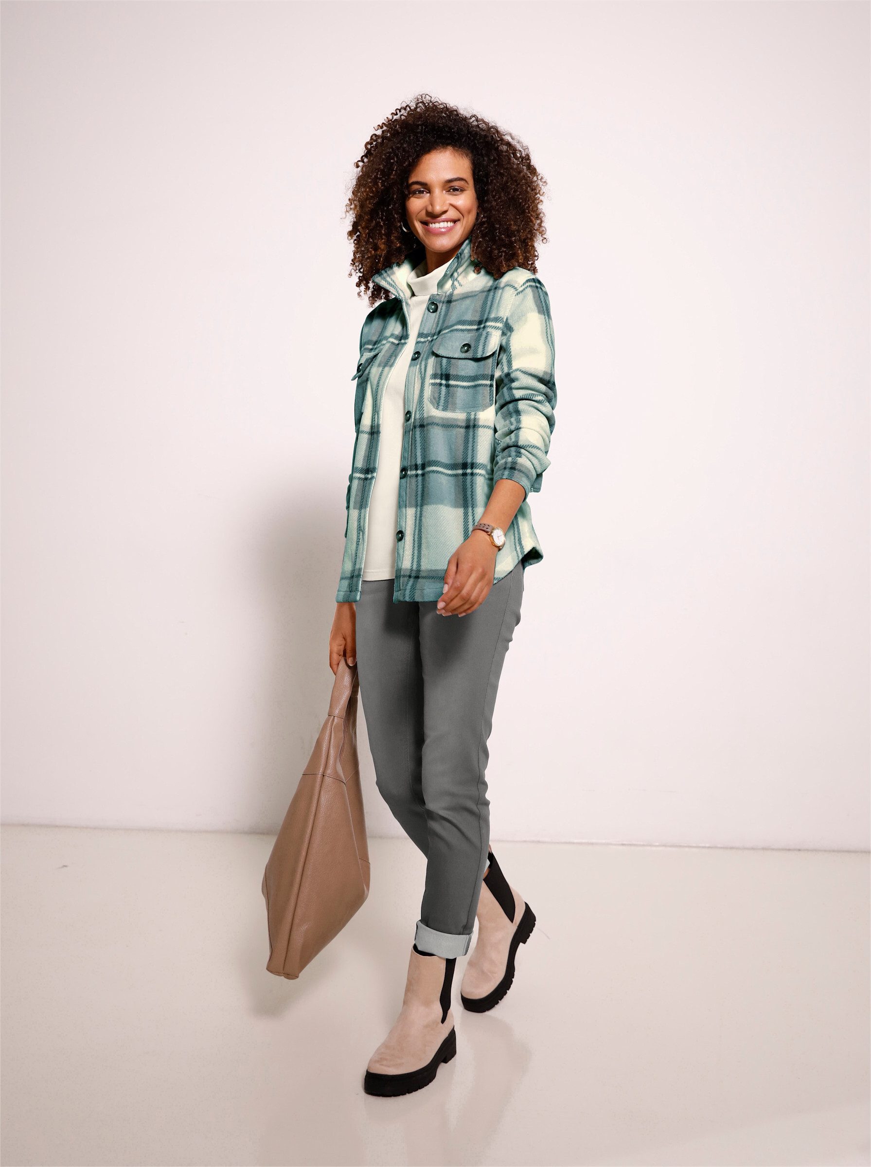 Witt Fleeceshirt Fleece-Bluse Langarm Länge ca. 74 cm