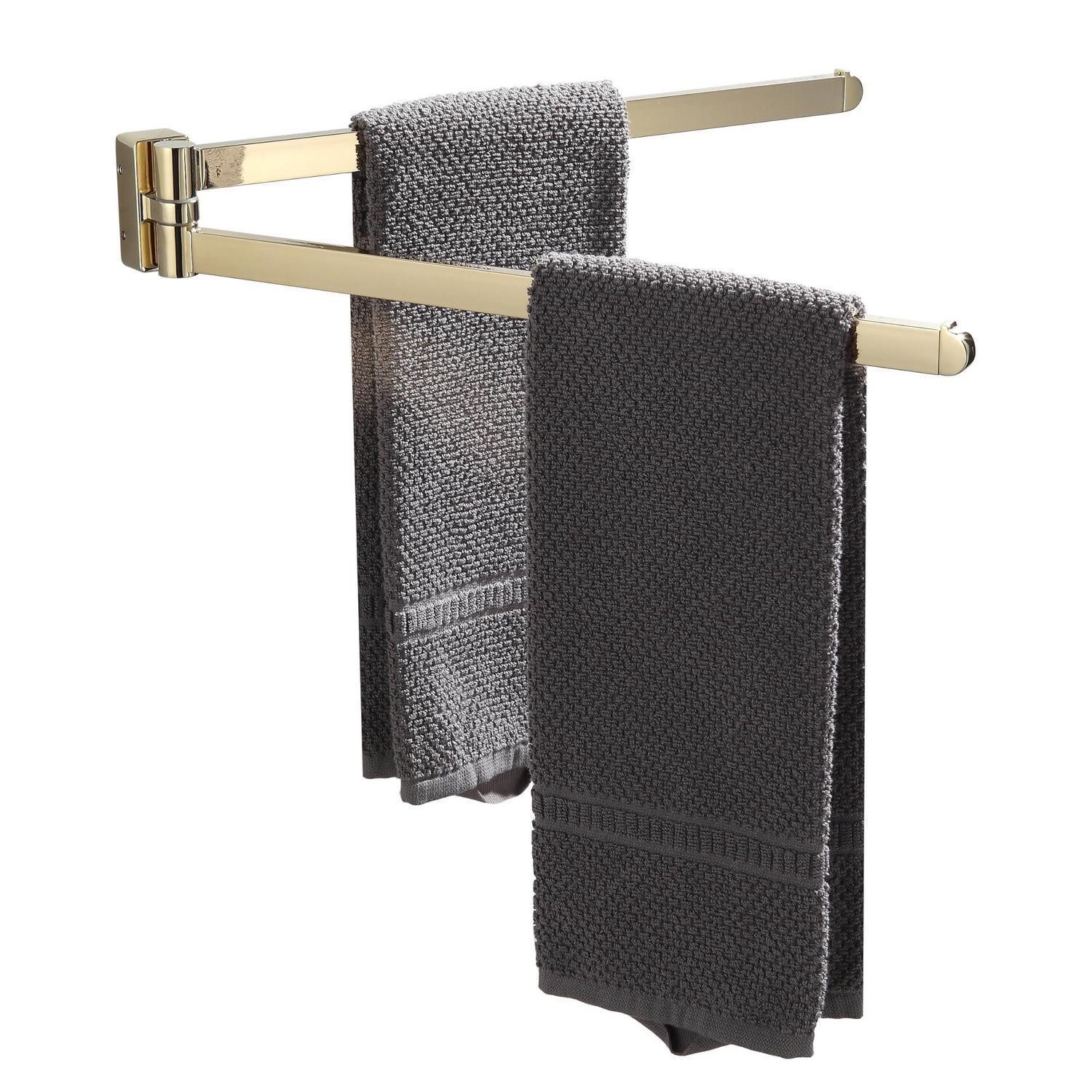 LuxusKollektion Handtuchhalter Handtuchhalter Gold 2 Schwenkstangen Edelstahl