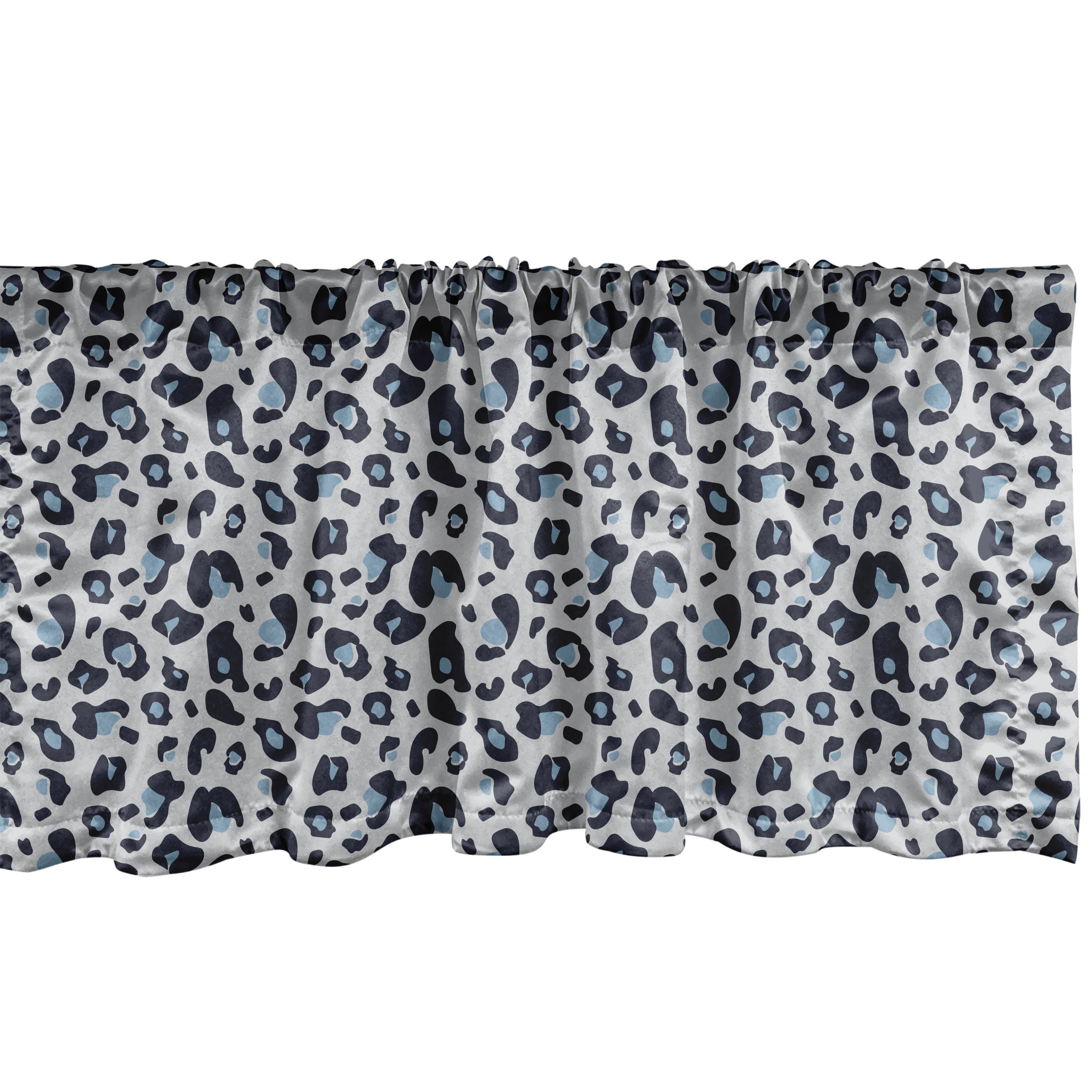Microfaser, Haut-Kunst Stangentasche, Scheibengardine Abakuhaus, mit Schlafzimmer Volant Modernisierte Küche Vorhang für Leopard-Druck Dekor