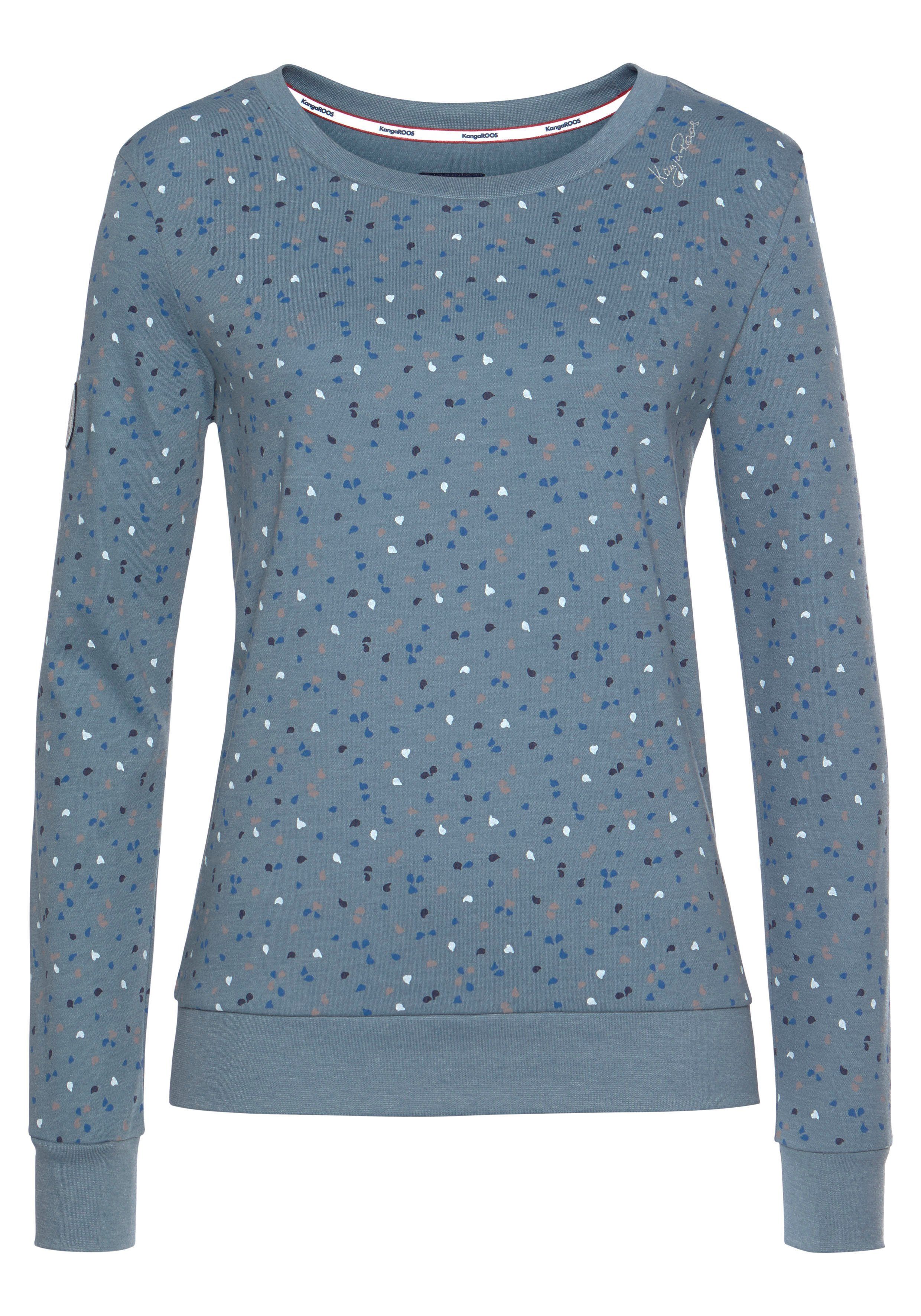 Sweatshirt Minimal-Print blau-bedruckt im sportlichen KangaROOS