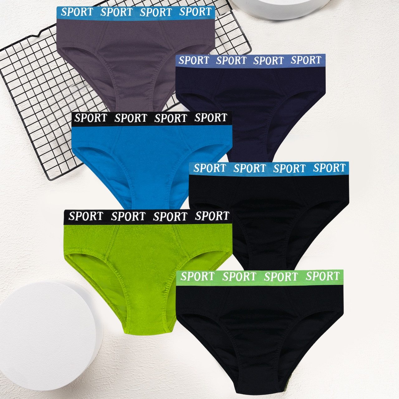 LOREZA Slip 6er Set Jungen Slips Baumwolle - Basics - Bunt (Set, 6-St)