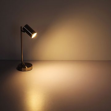 etc-shop LED Schreibtischlampe, Leuchtmittel nicht inklusive, Tischlampe Schreibtischlampe Beistelllampe beweglich nickel matt