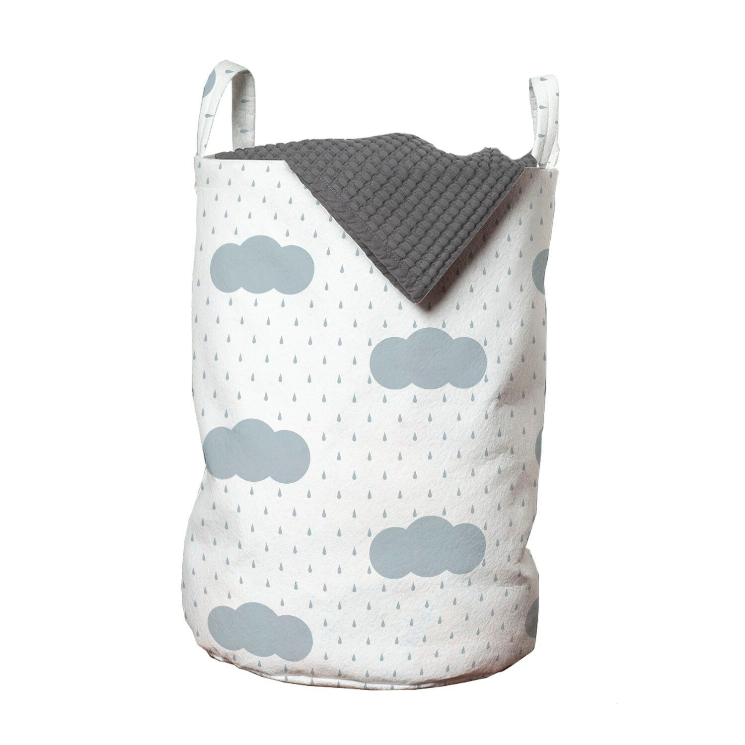 Griffen Kordelzugverschluss Wäschekorb mit Plain Abakuhaus Rainydrops Wolken Wäschesäckchen für Fallen Waschsalons,