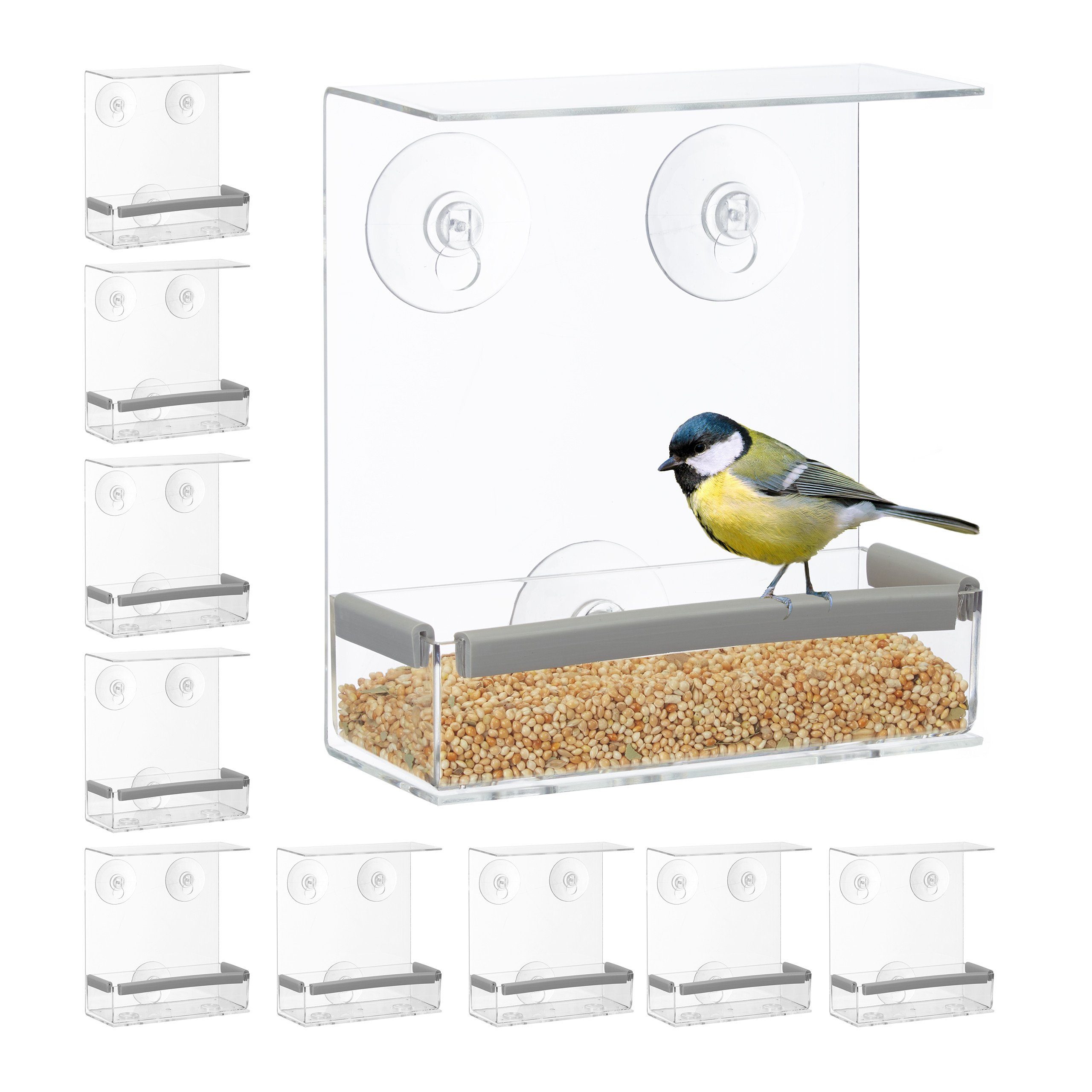Vogelhaus 10 x Vogelfutterhaus für Fenster