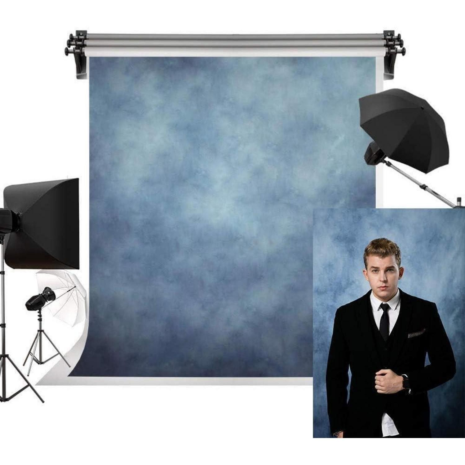 Kate Fototapete Hintergrund Blau 1,5x2,2m Fotografie Mikrofaser Baby Porträt Leinwand