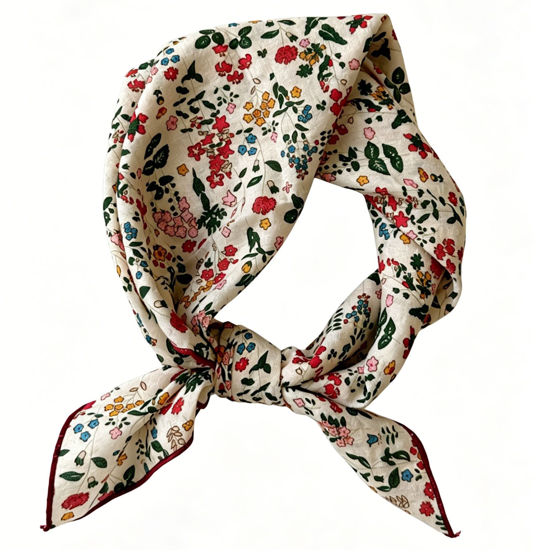 Zaewry Seidentuch Modisches Baumwoll-Leinen-Seidentuch, Vintage-Dekoratives Seidentuch, verwendbar als Kopftuch, Haarband, Halstuch oder Taschenaccessoire