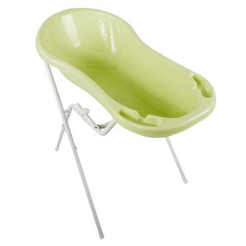 KiNDERWELT Babybadewanne Badewannenständer + Babywanne XXL grün, (2er Set)