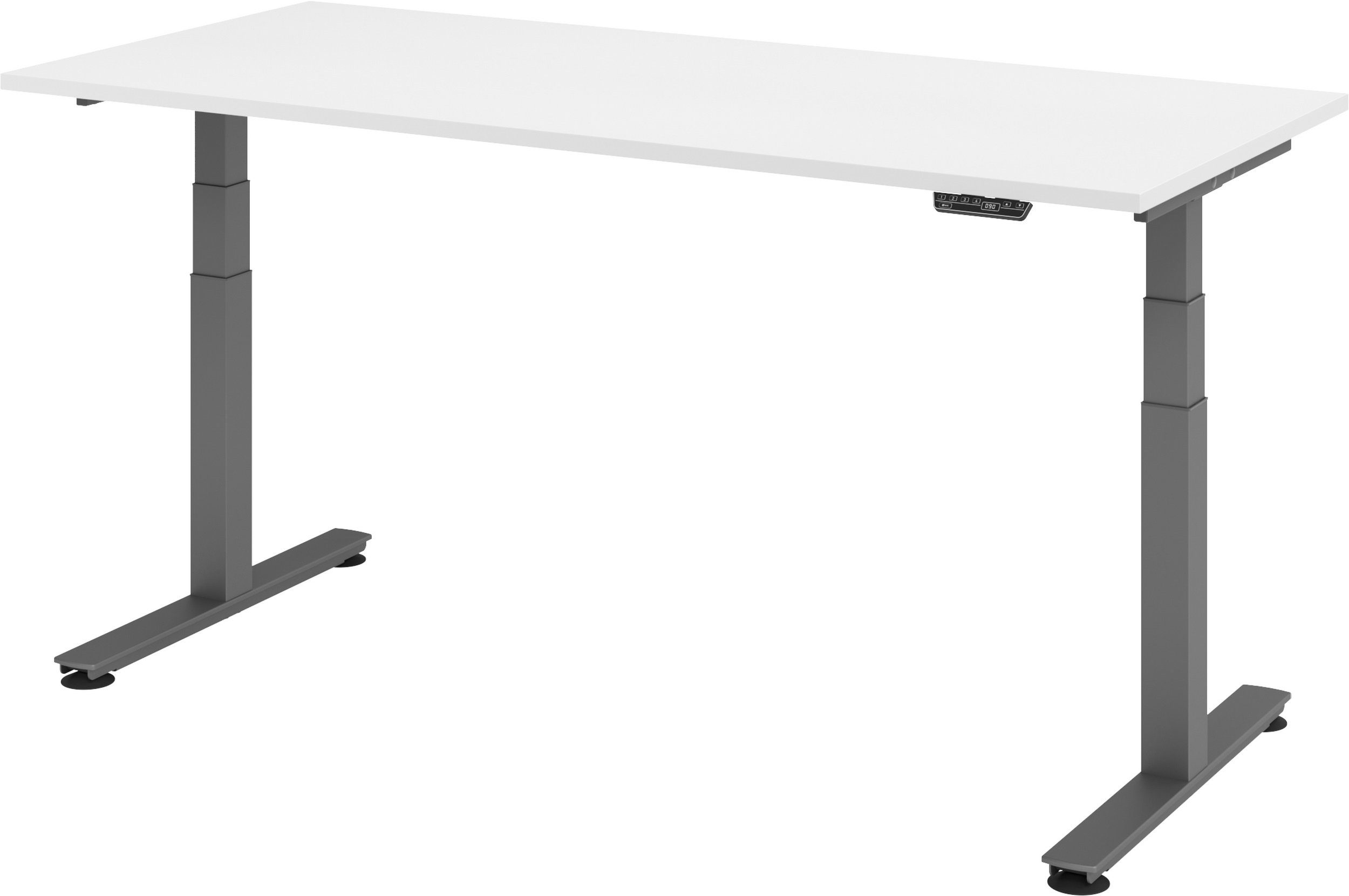 bümö Schreibtisch Schreibtisch elektrisch XDSM, Rechteck: 180 x 80 cm - Dekor: Weiß