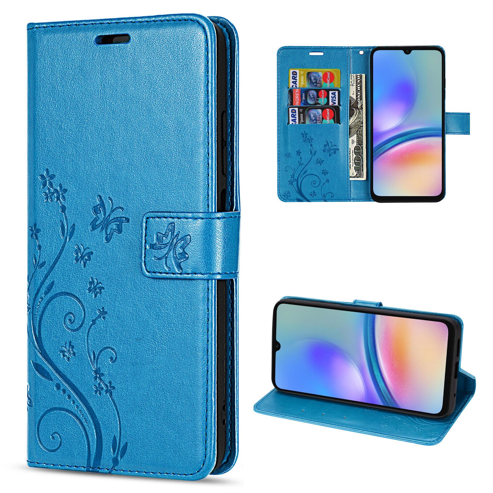 betterfon Handyhülle Handytasche für Samsung Galaxy A05s Klapphülle, Bookstyle-Hülle: Magnetverschluss 3 Kartenfächer & Standfunktion