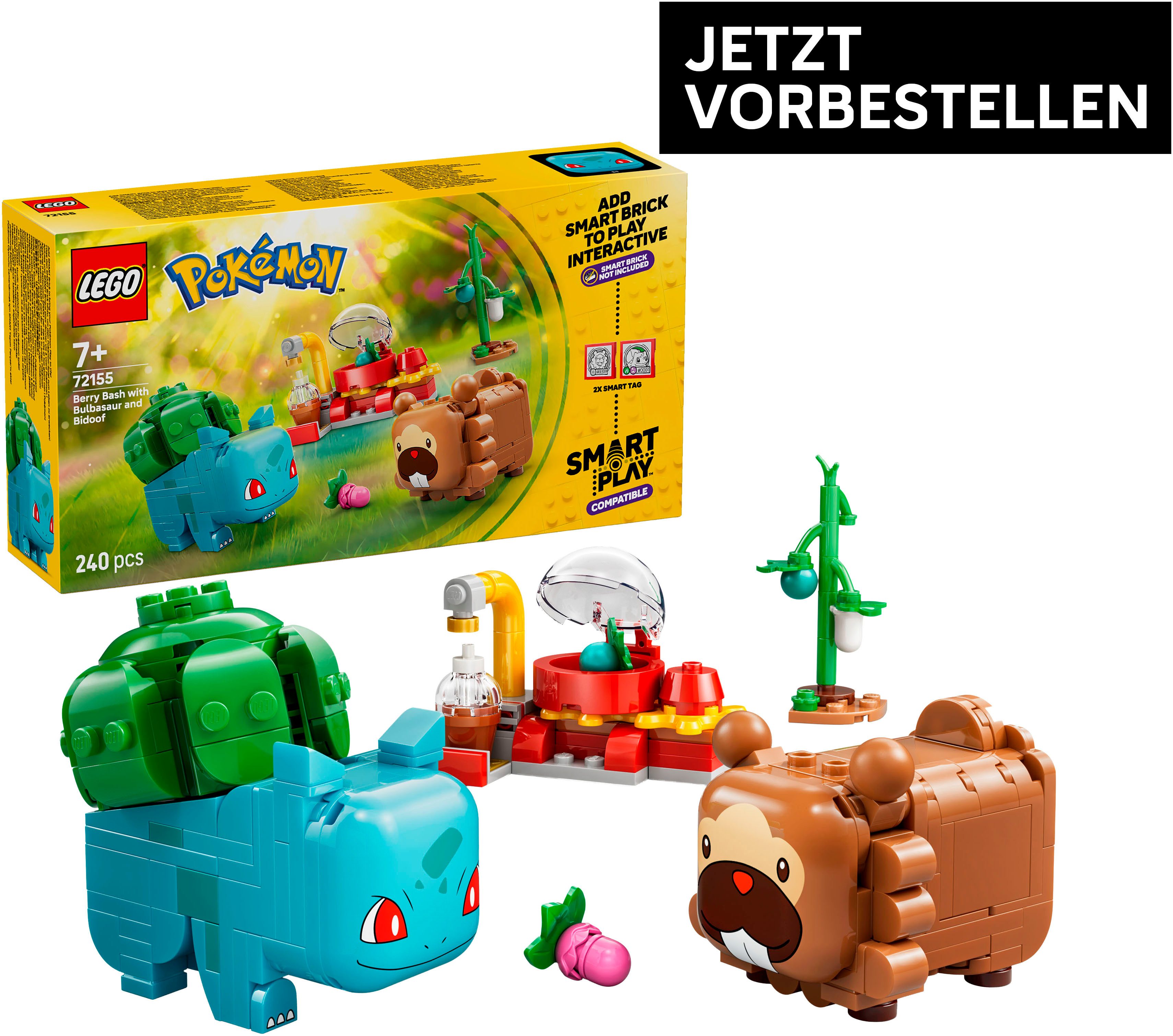 LEGO® SMART Play: Beerenfete mit Bisasam und Bidiza (72155), LEGO Pokémon Konstruktionsspielsteine, (240 St), Mit SMART Brick kombatibel (nicht enthalten)