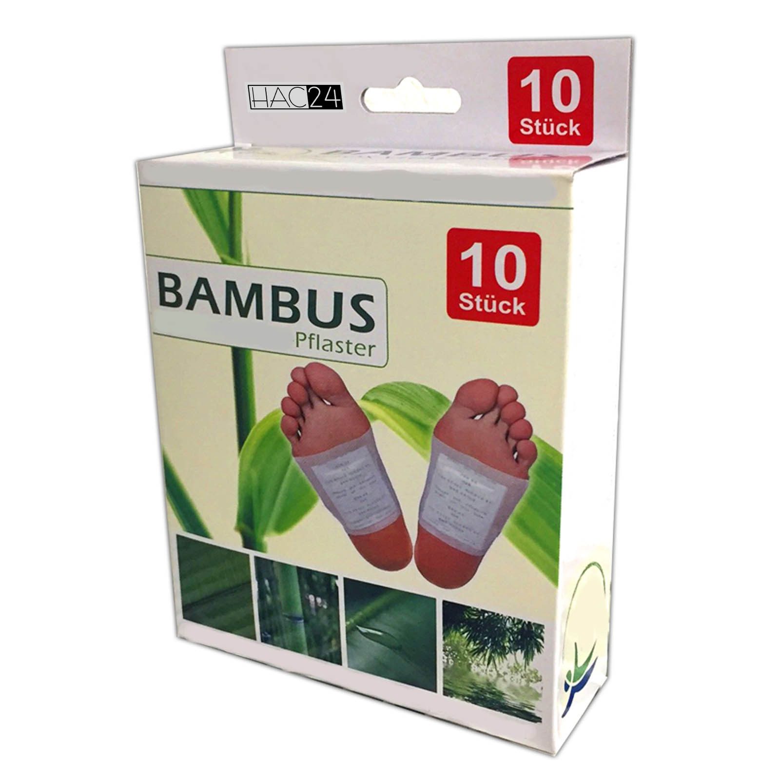 HAC24 Fixierpflaster Bambus Pflaster Fußpads (100 Stück) mit Baumessig und Turmalinpulver