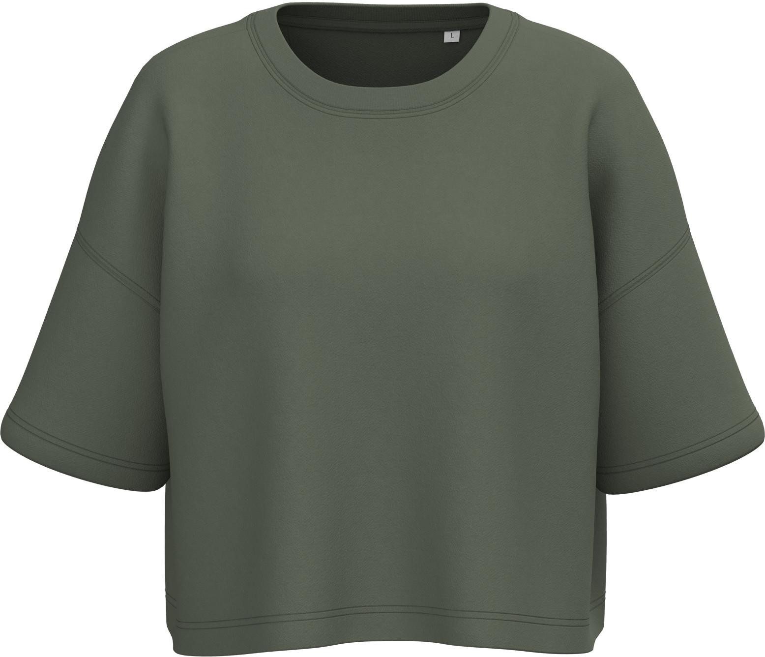 Proact Trainingsshirt Damen Cropped-Sweatshirt mit kurzen Ärmeln und Rundhals
