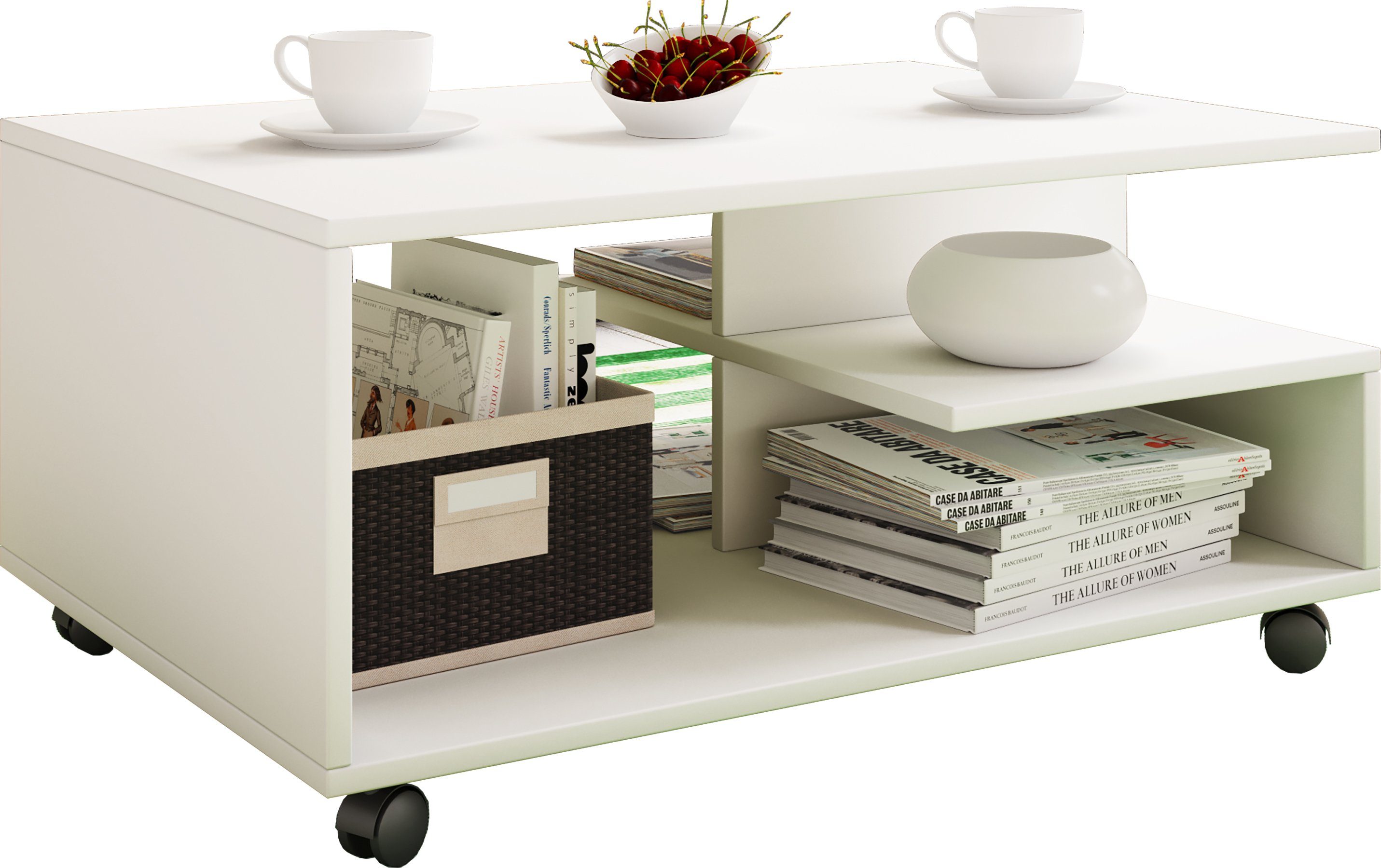 VCM Couchtisch Holz Sofatisch Couchtisch Rollen günstig online kaufen